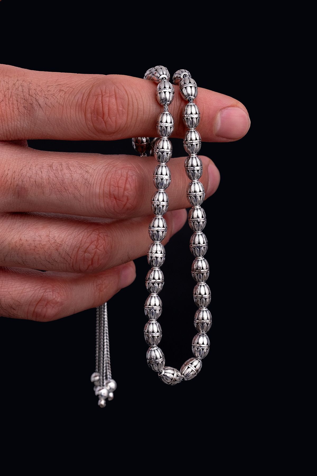 OSMANLI GÜMÜŞ-Men's Silver Rosary - Ferman Barley Cut 2