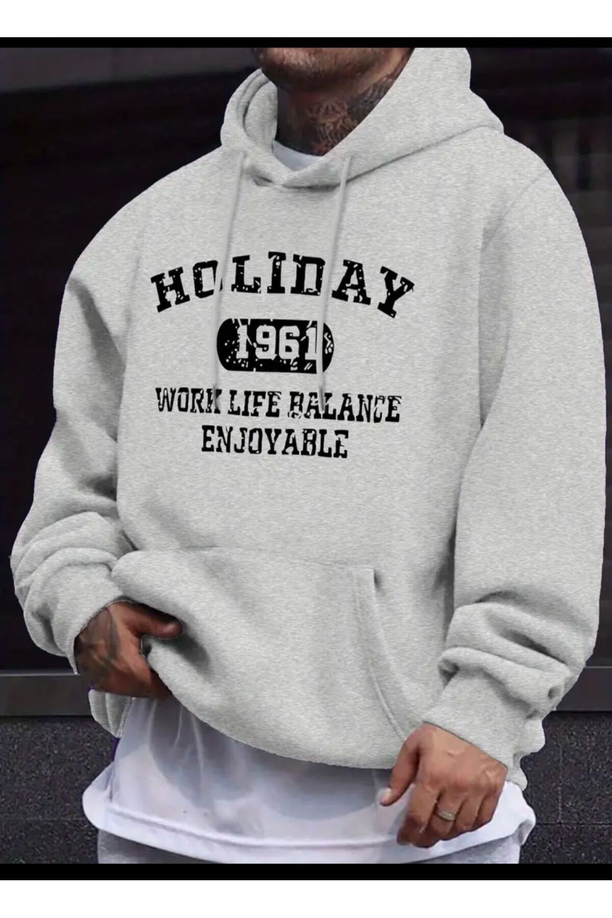 ModaSphere Holiday Baskılı Kapüşonlu Sweatshirt