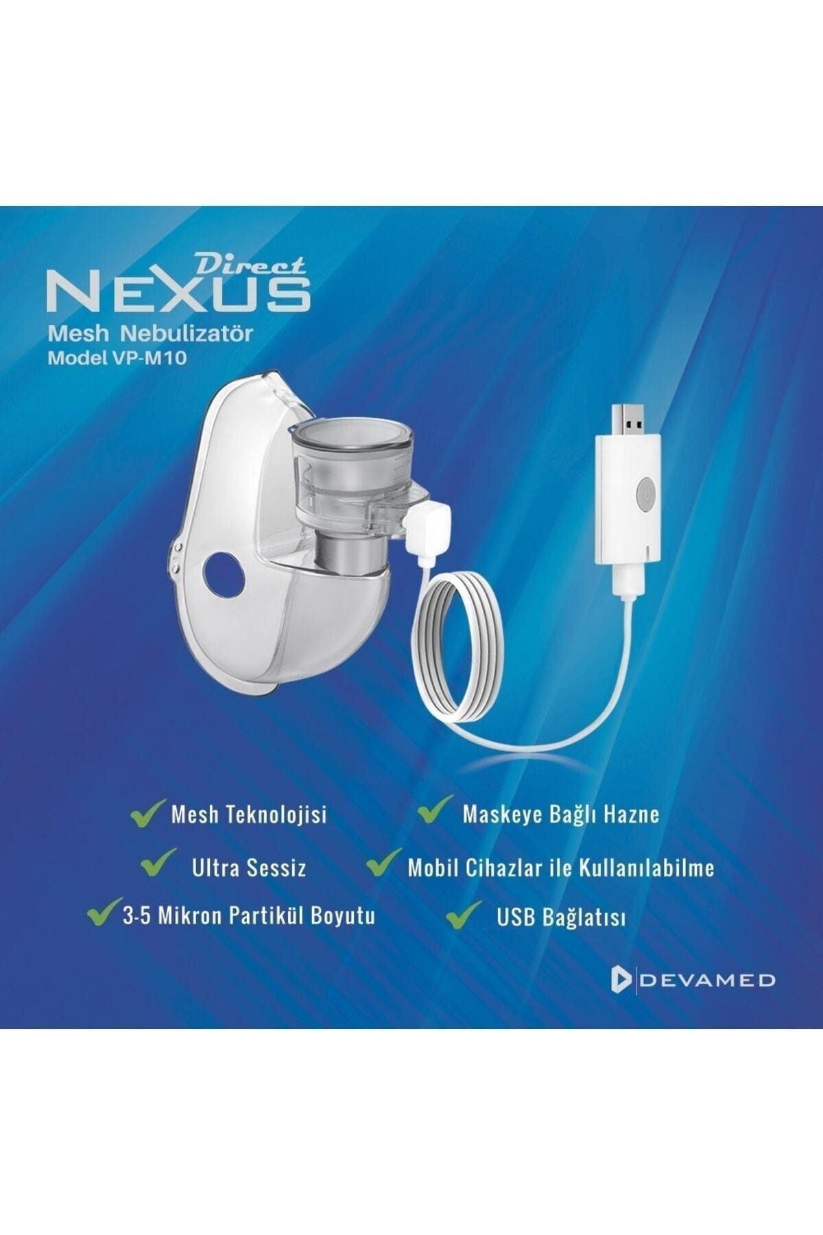 Direct NEXUS Usb Portatif Mesh Nebülizatör Vp-m10 | Taşınabilir Şarj Edilebilir Sessiz Nebülizatör