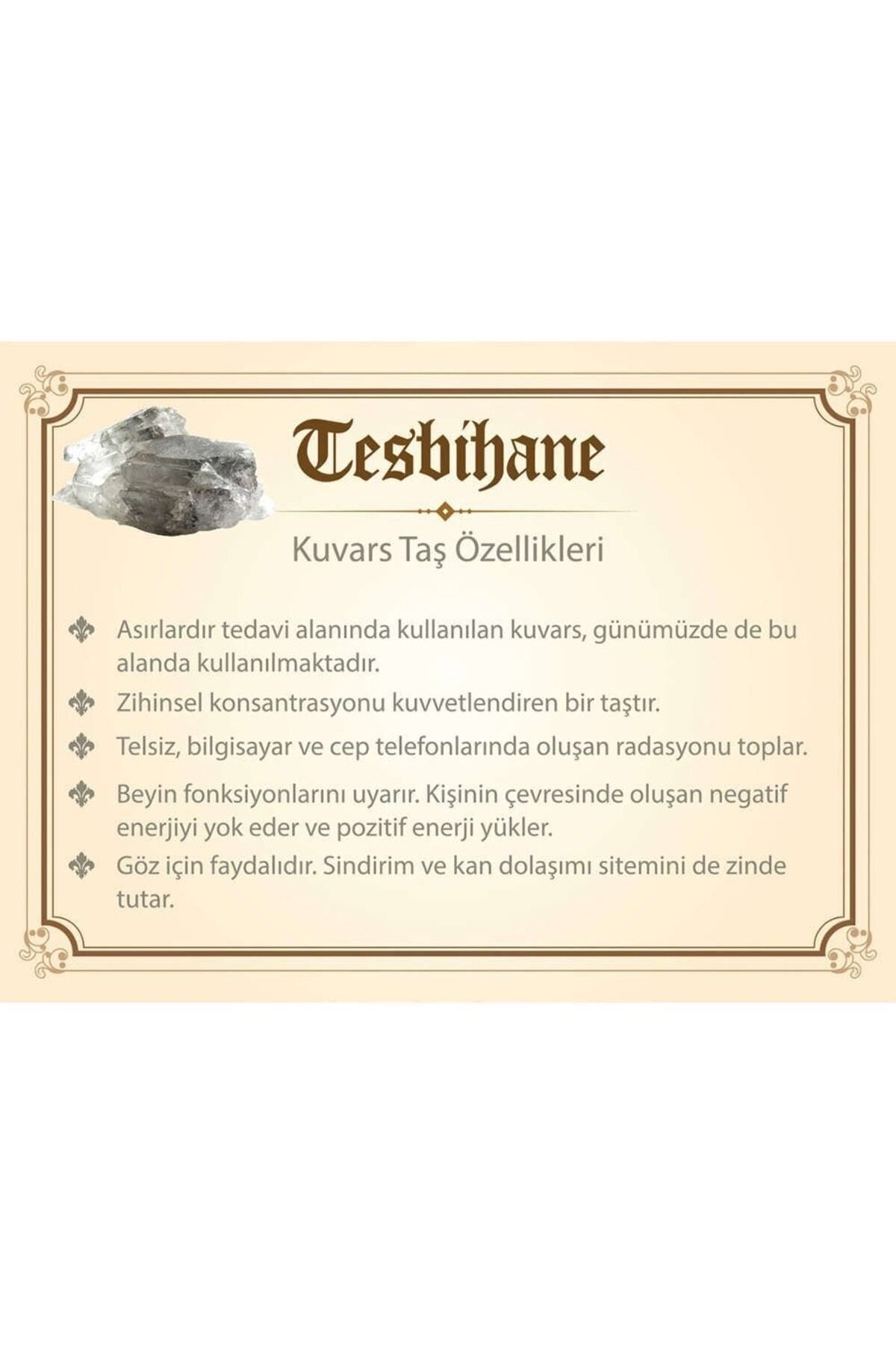 Tesbihane-مسبحة من حجر الكوارتز الطبيعي المقطوع بشراشيب 1000 قيراط101001039 4