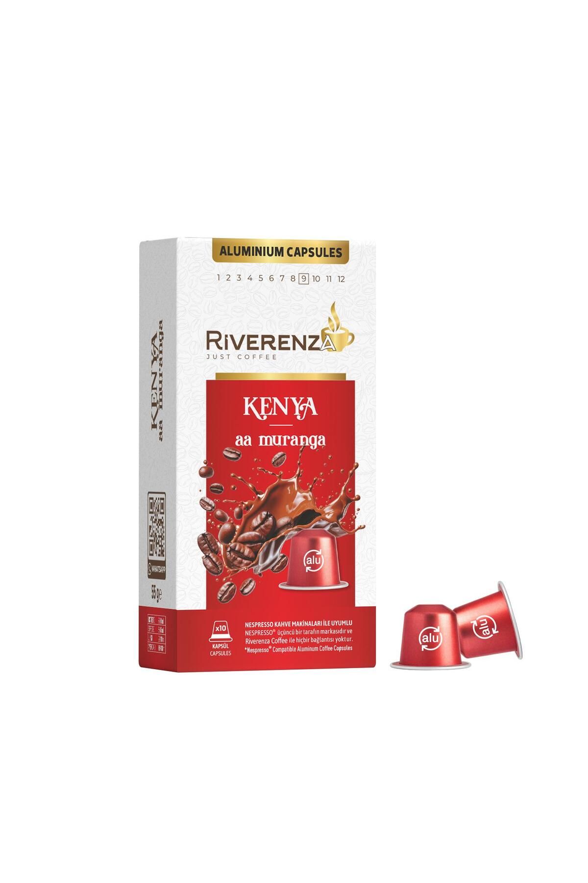 Riverenza Alüminyum Nespresso® Uyumlu Kapsül Kahve Kenya AA Muranga 10 Kapsül