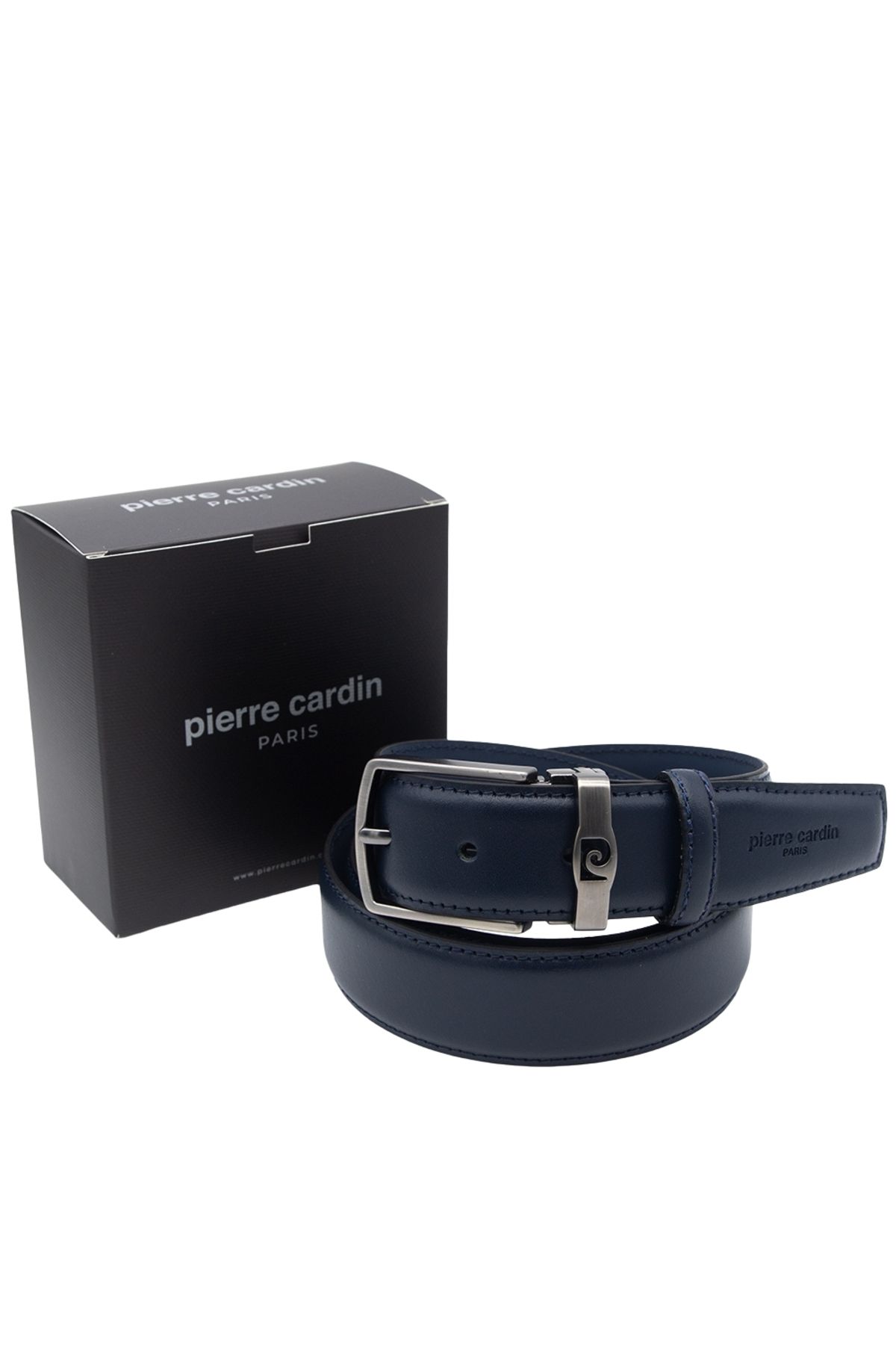 Pierre Cardin-Navy Blue Analin Leather Men's Belt Pc-Anlo15 1