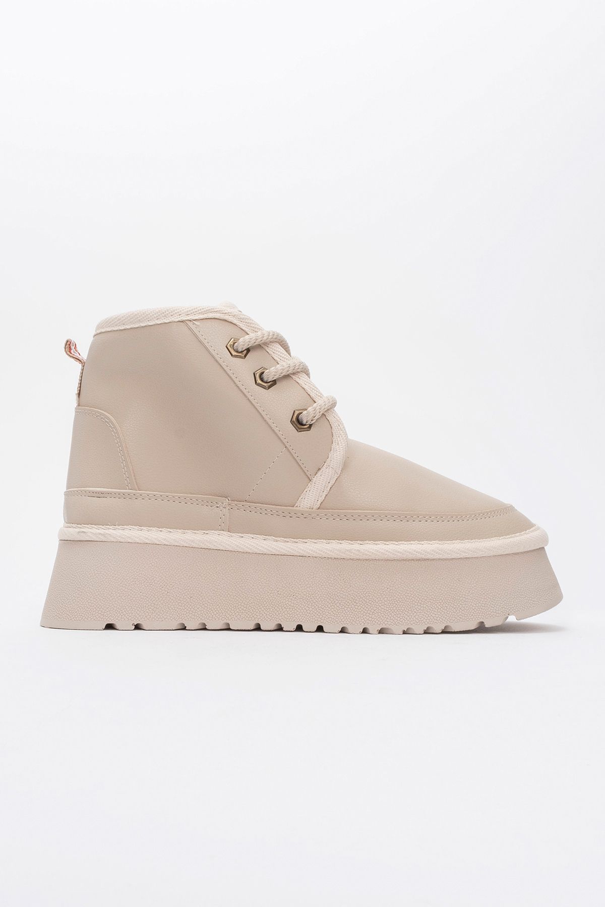 چکمه و بوتی نود زنانه OVELA BEIGE SKIN پایه ضخیم های ورزشی زنان luvishoes