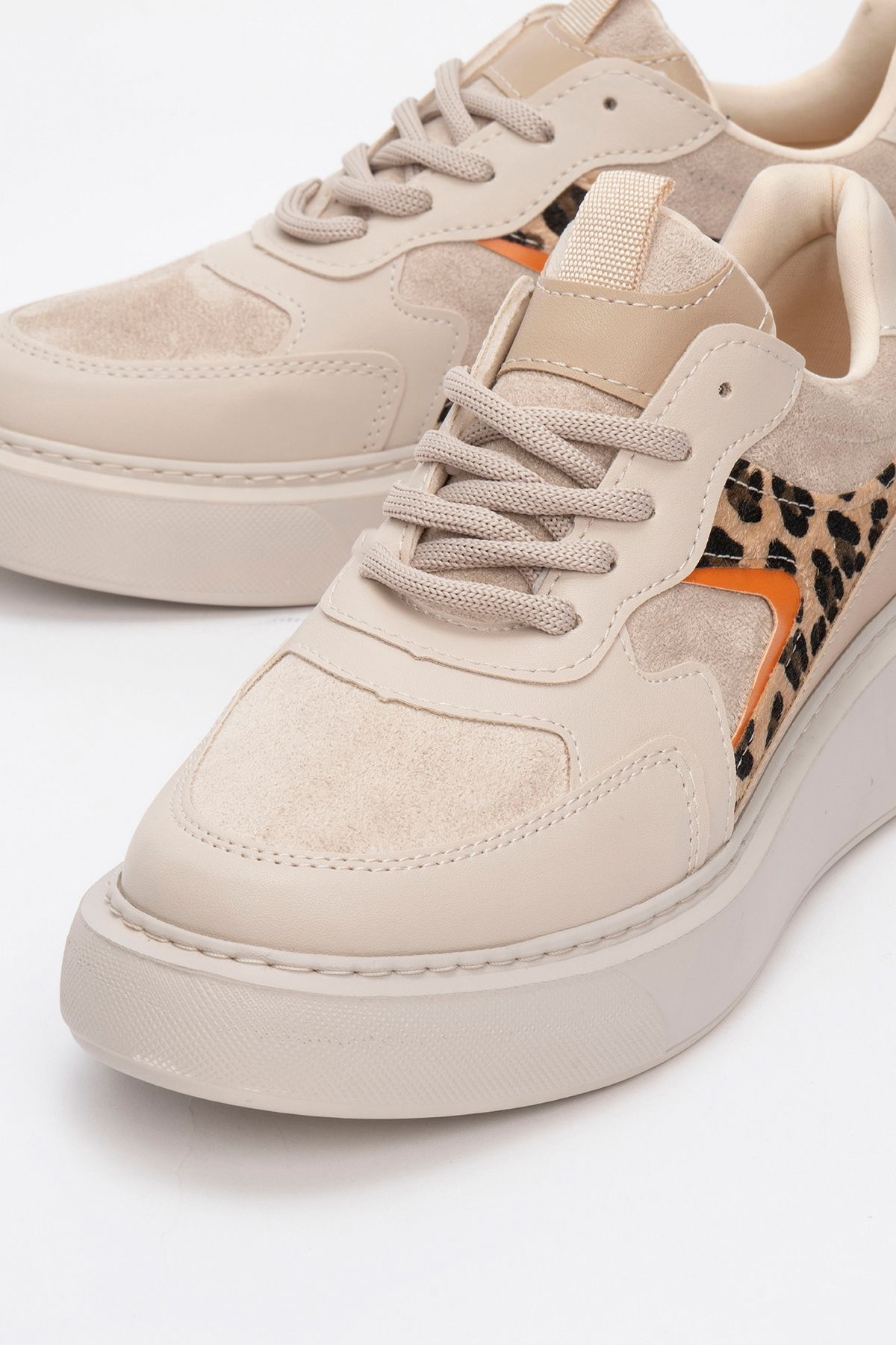 اسنیکر نود زنانه کفش ورزشی الگوی Beige اورجینال luvishoes