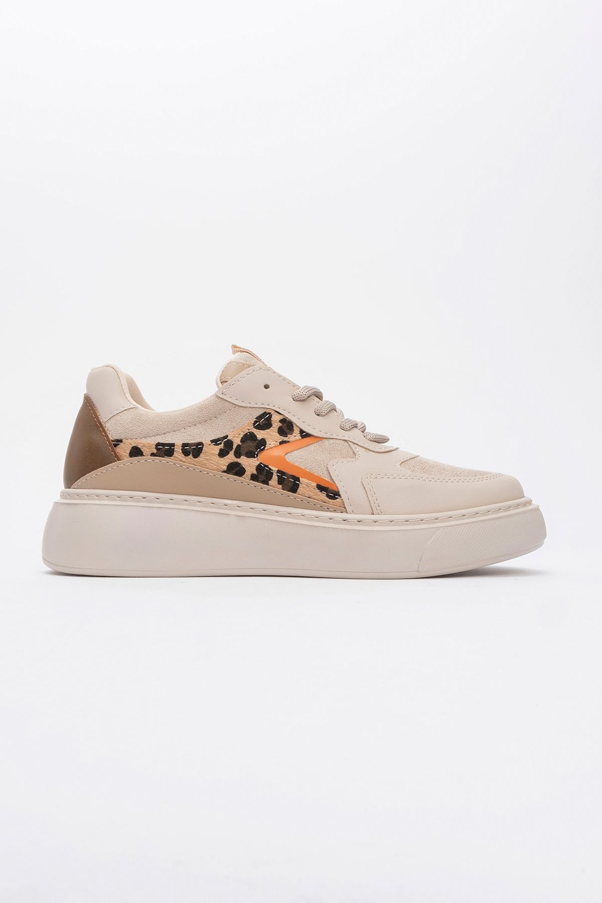 اسنیکر نود زنانه کفش ورزشی الگوی Beige اورجینال luvishoes