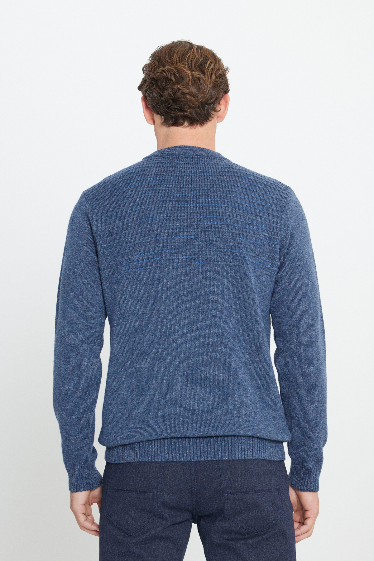بافت و پلیور مردانه آبی آلتین ییلدیزAC&Co / Altınyıldız Classics | 4A4923100204 اورجینال - تصویر 5