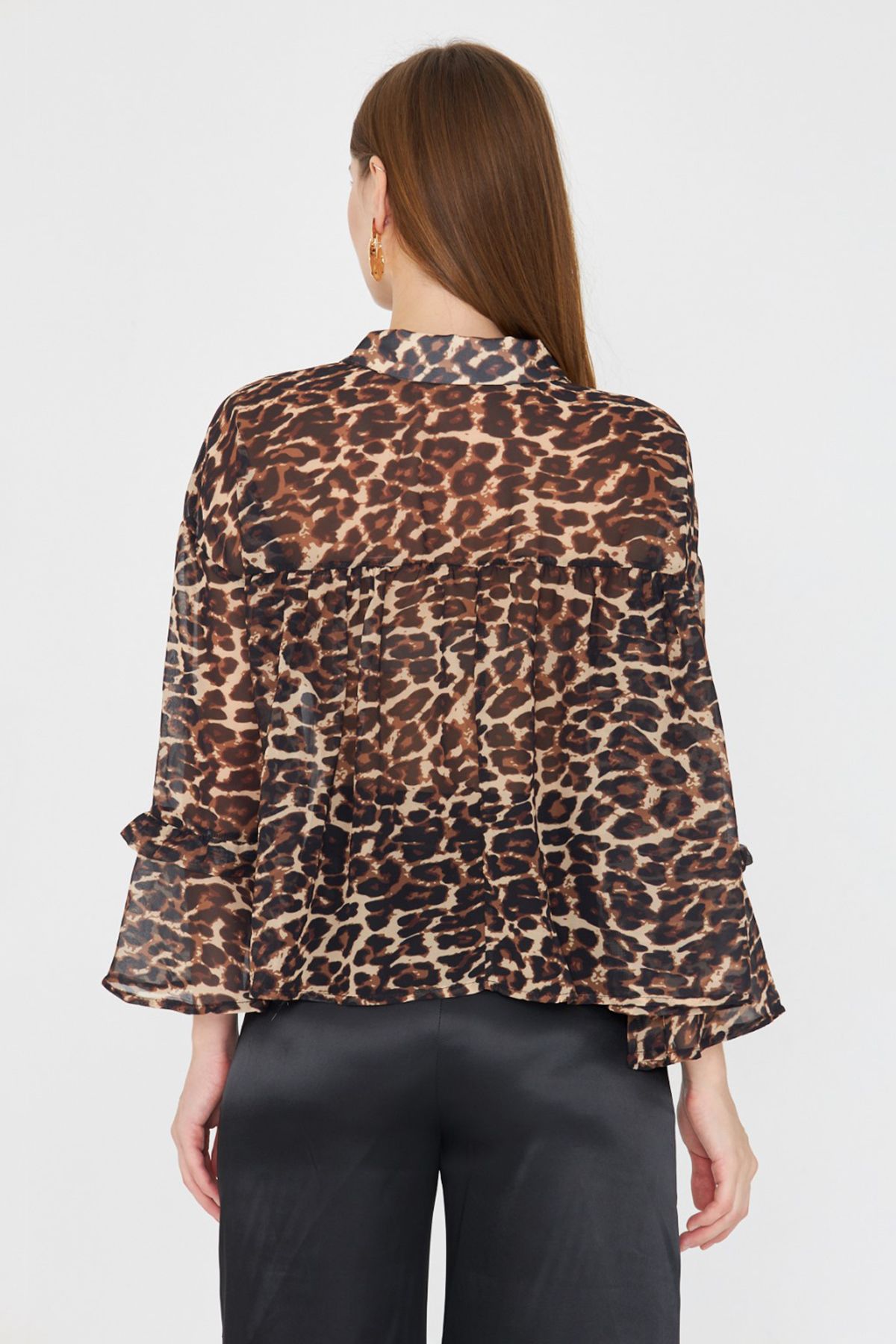 Trendyol Collection-Multicolored Leopard Patterned Chiffon Blouse Tpraw25Bz00046 5