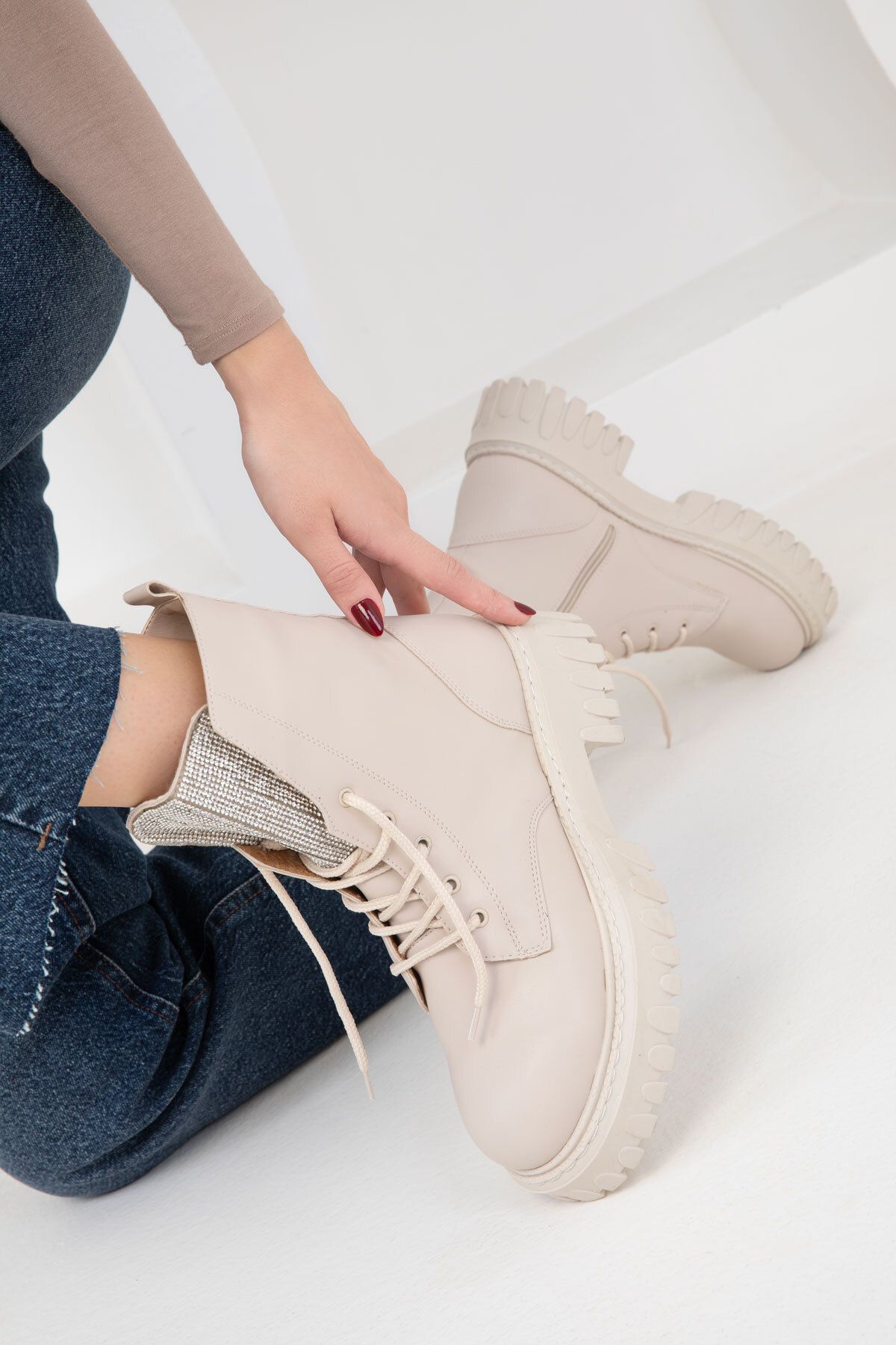 SOHO-Μπεζ Γυναικείες Μπότες - 20053 Model Bootie 5