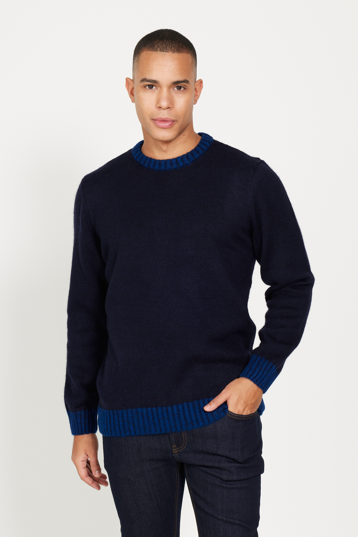 Sıcak Tutan Yünlü Standart Fit Normal Kesim Bisiklet Yaka Triko Kazak