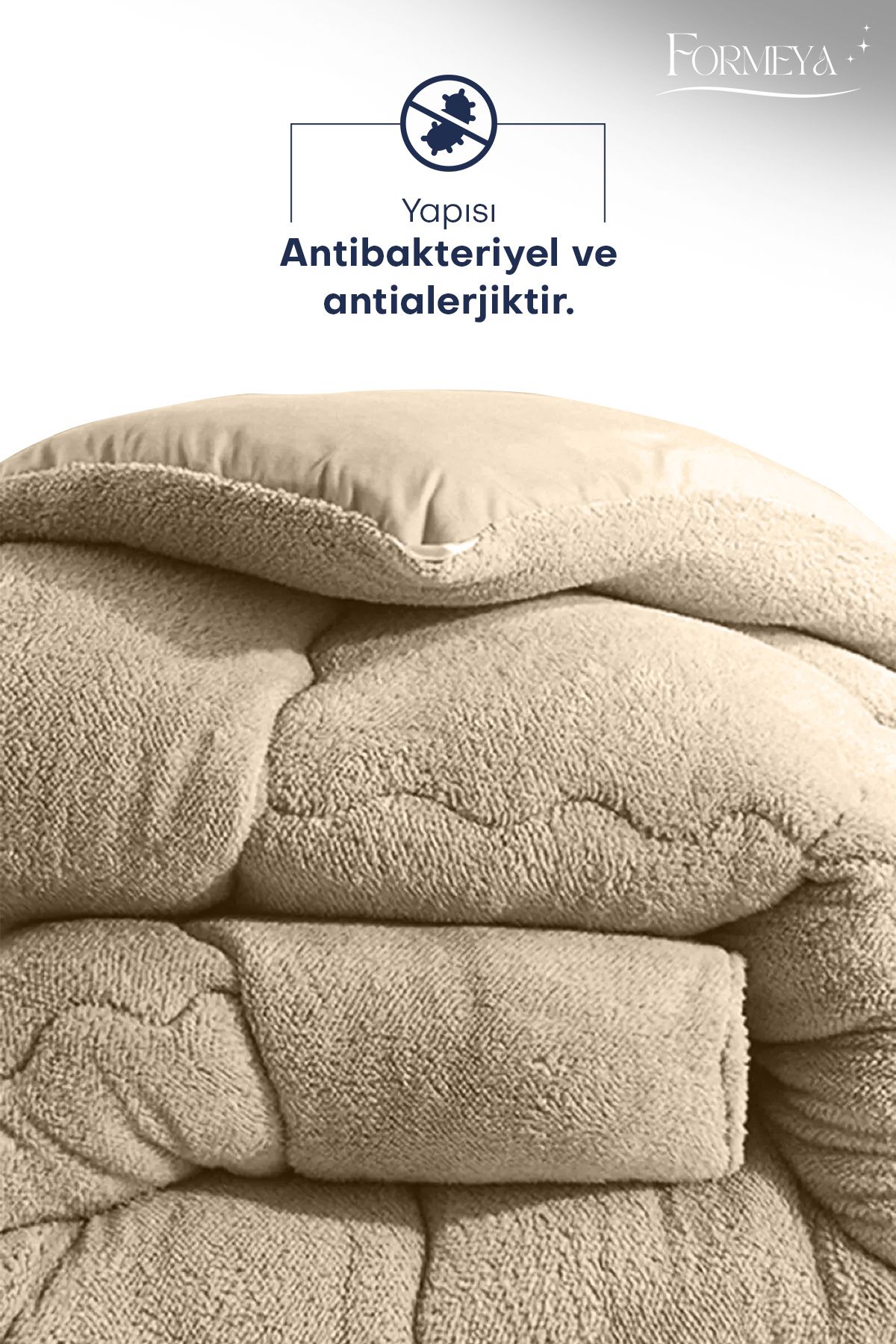 Formeya-Beige, übergroße Wellsoft-Steppdecke, doppelseitig, 215 x 235 5
