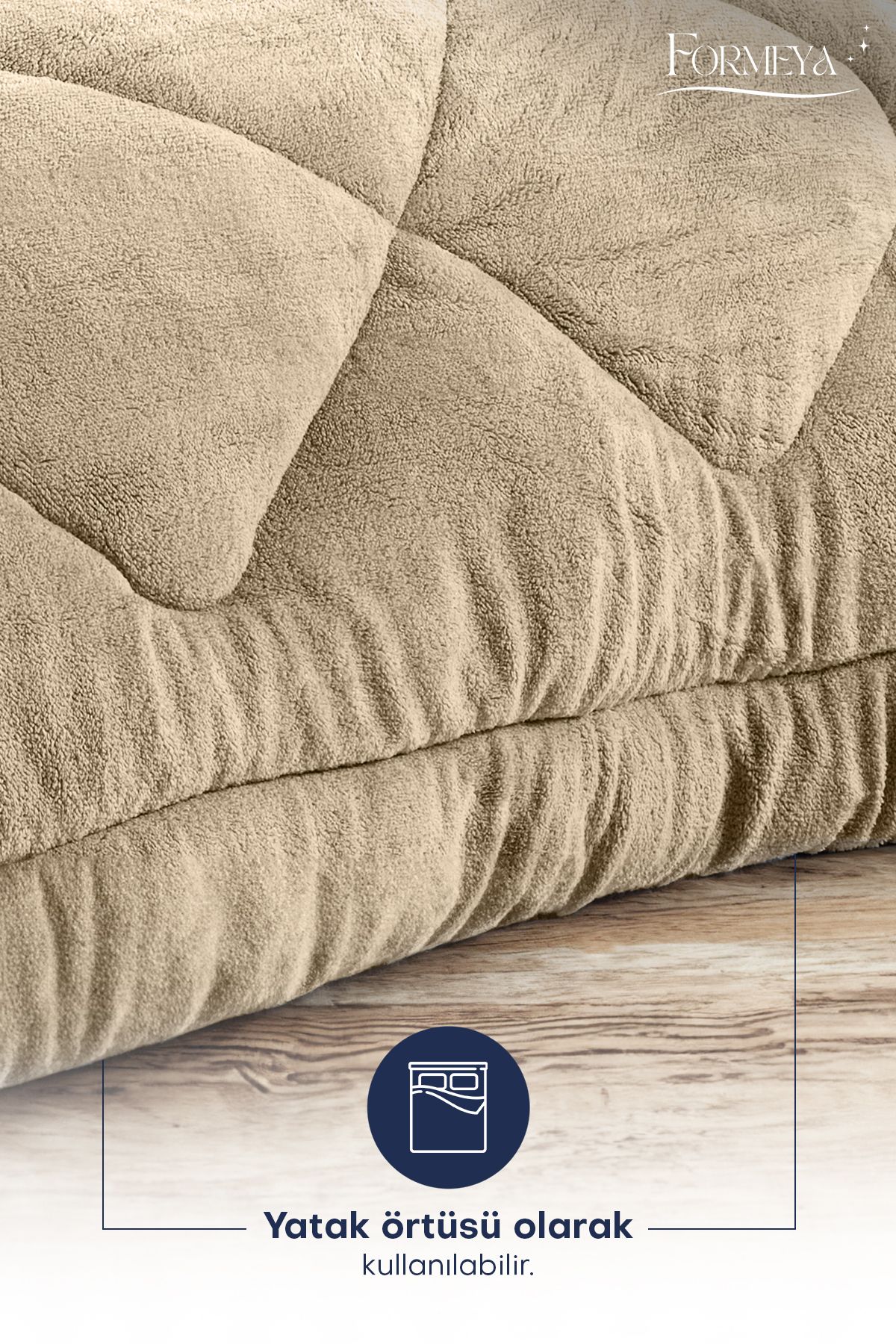 Formeya-Beige, übergroße Wellsoft-Steppdecke, doppelseitig, 215 x 235 4