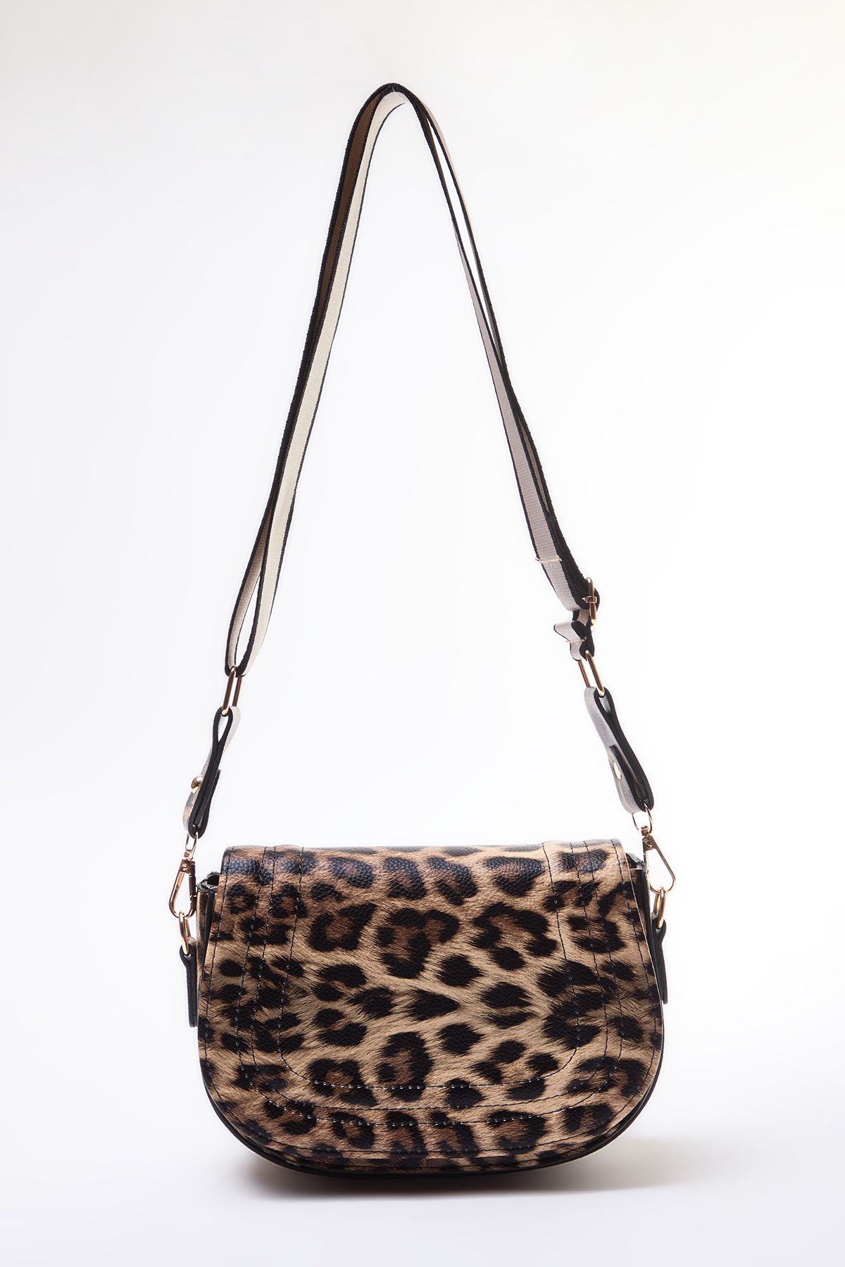 TRENDYOL SHOES-Leopard Print Brown Crossbody Women's Bag Twoaw25Oc00003 3