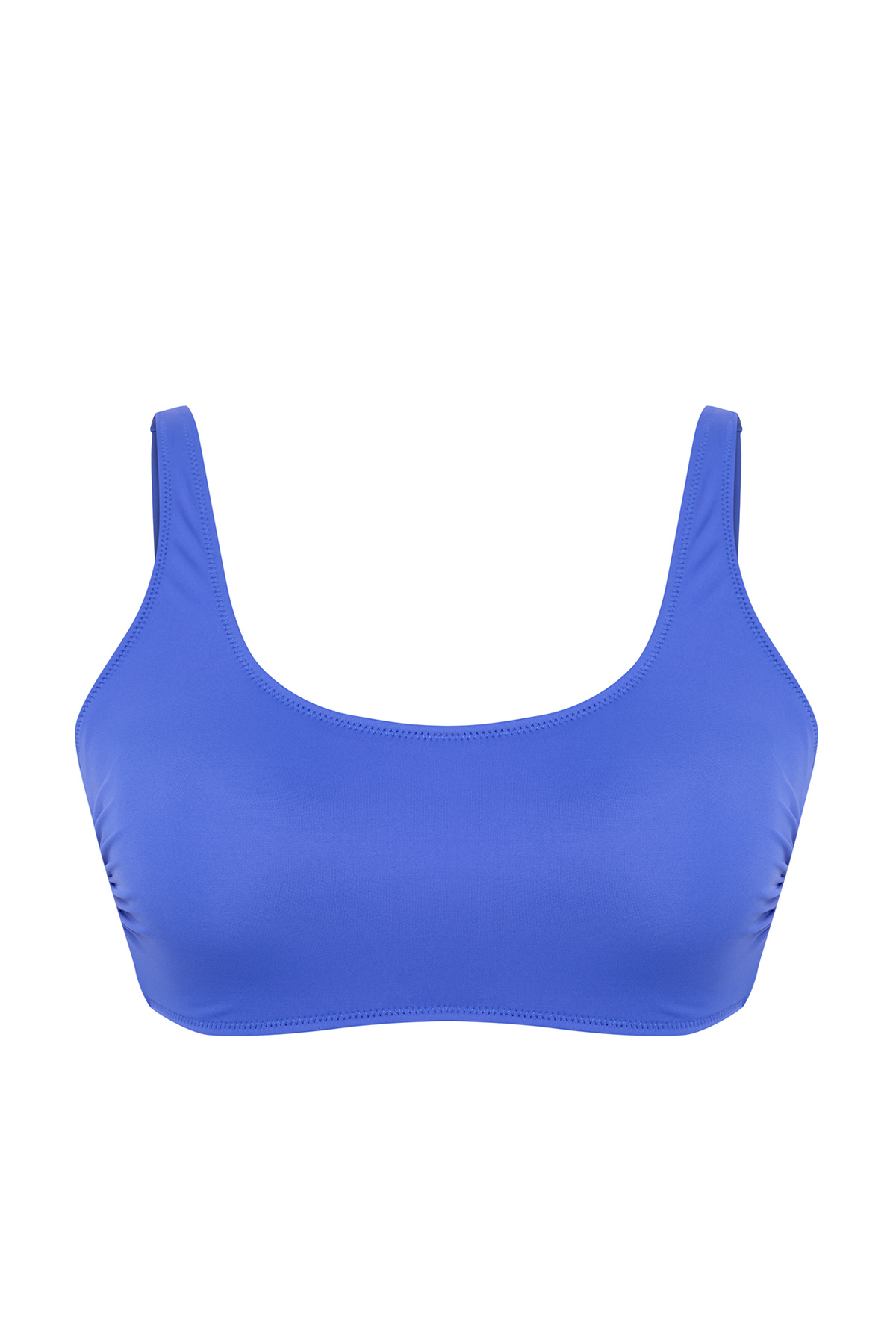 Trendyol Curve-Modrý vršek bikin s čtvercovým výstřihem Bralette Plus Size Tbbss23Ct00005 6
