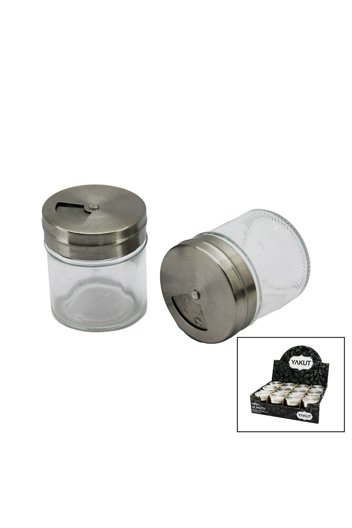 İklimStore KÜÇÜK BOY 60ML CAM TUZLUK BAHARATLIK METAL KAPAKLI (5131)