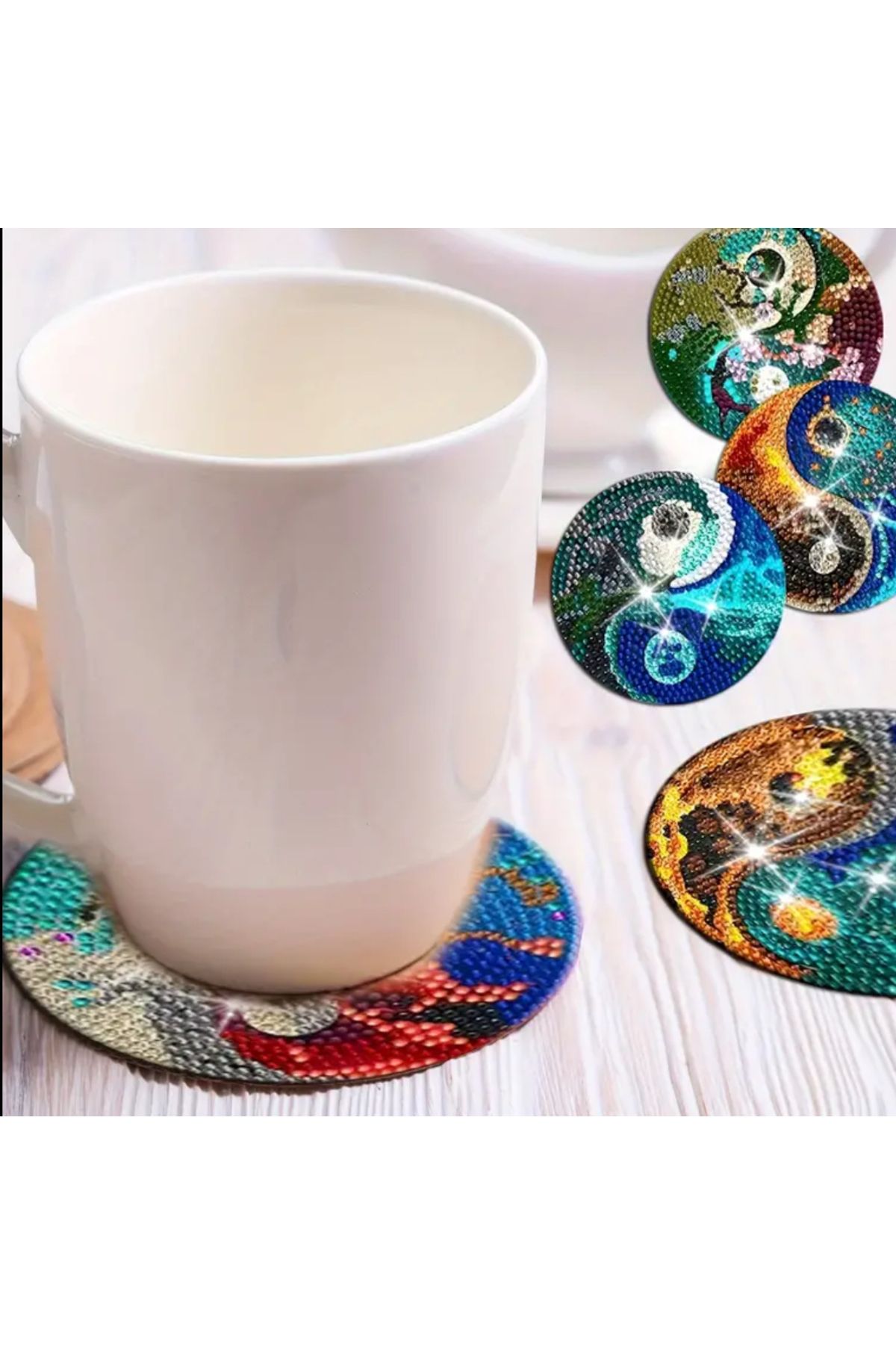 Element-8 Pieces 5D Diamond Mosaic Painting Coasters Set 3