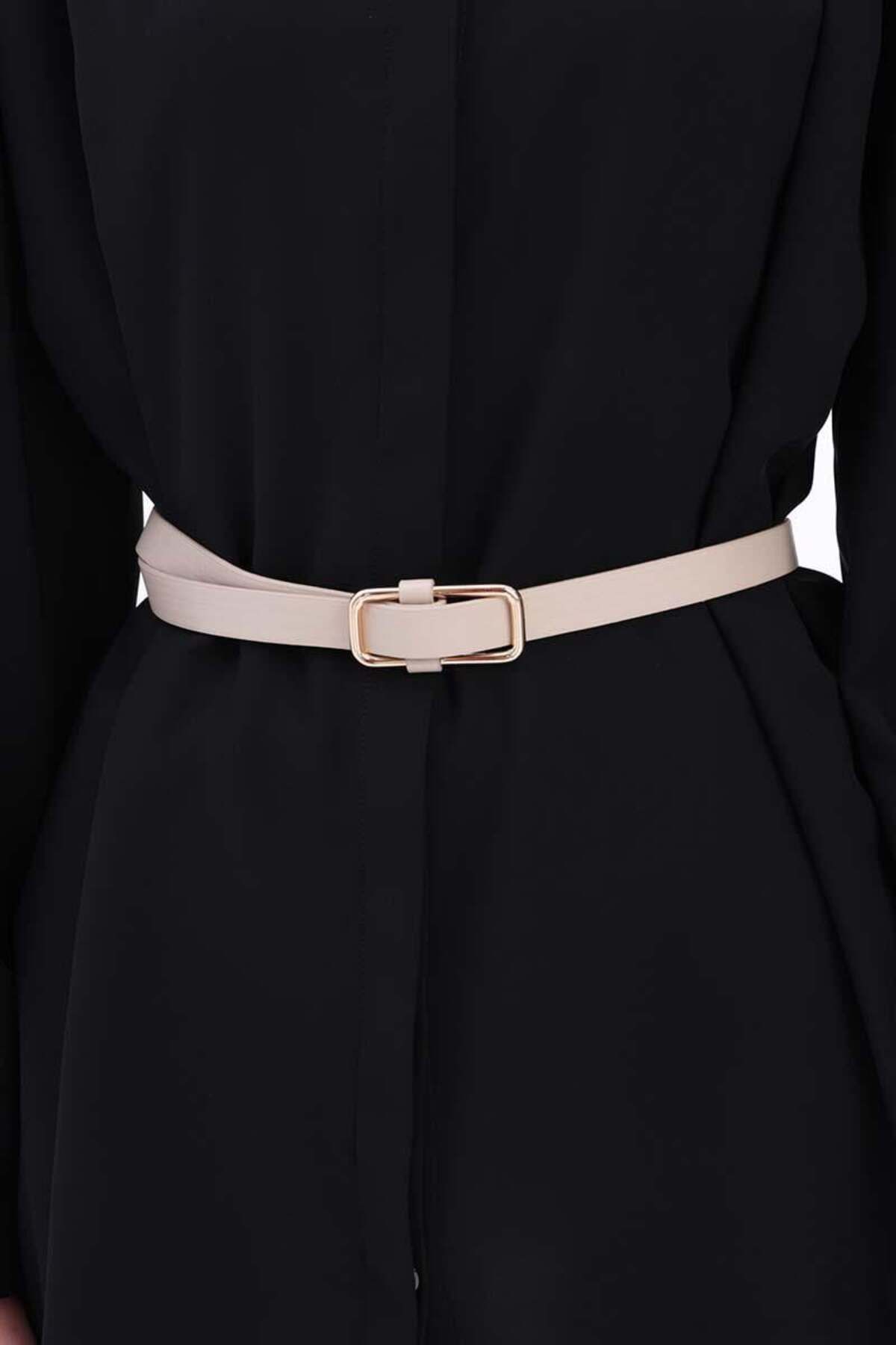 ALLDAY-Beige-Rectangular Buckle Belt 4