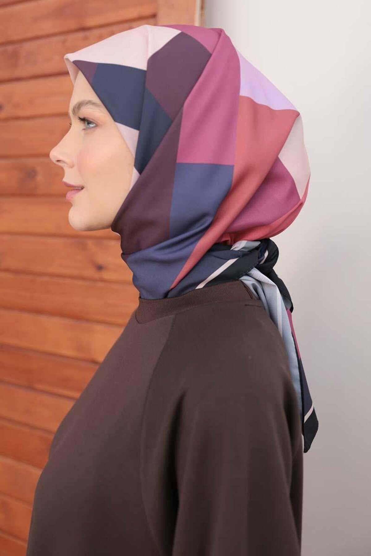 ALLDAY-Burgundy Patterned Cotton Viscose Shawl 2