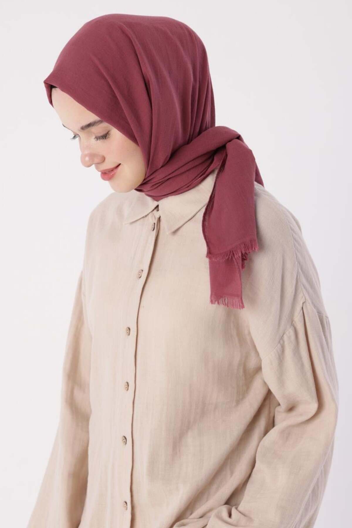 ALLDAY-Dusty Rose-Natural Cotton Shawl 1