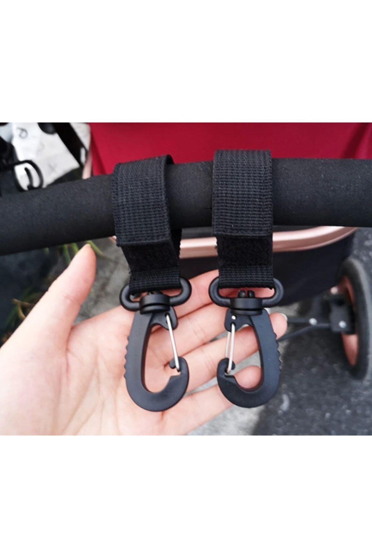 MorPort Ultra Lüx Puset Kancası Bebek Arabası Askı Aparatı Çanta Askısı 2 Adet fotoğrafı 2 (önizleme)