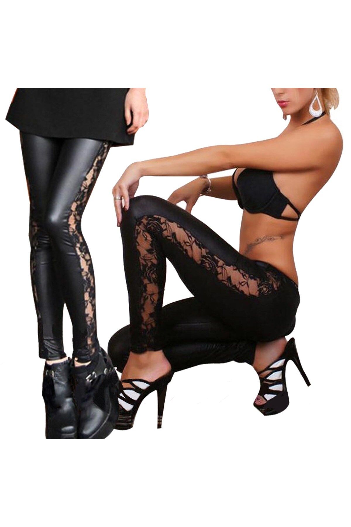 dalinda B101309 Dantel Kenarlı Lame Tayt