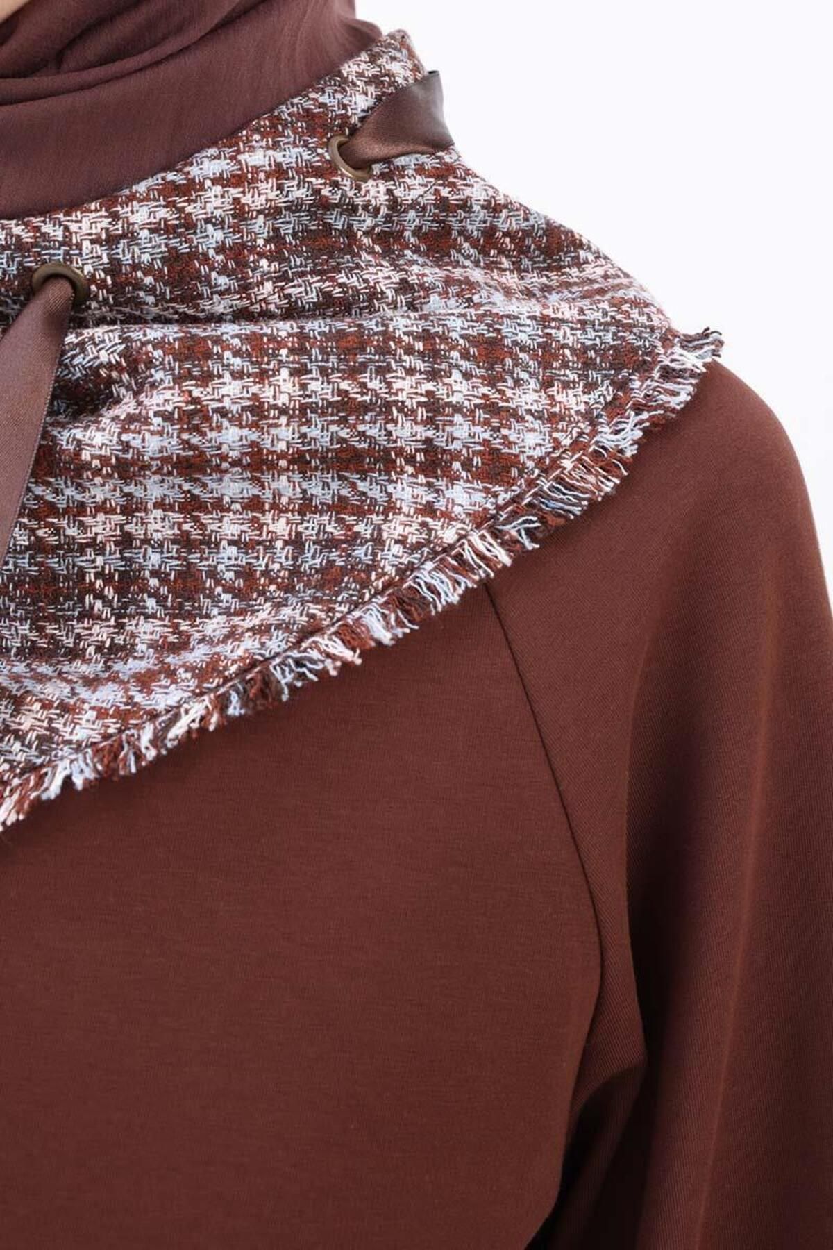 ALLDAY-Bitter Coffee-Tweed Garnished Sweat Tunic 5