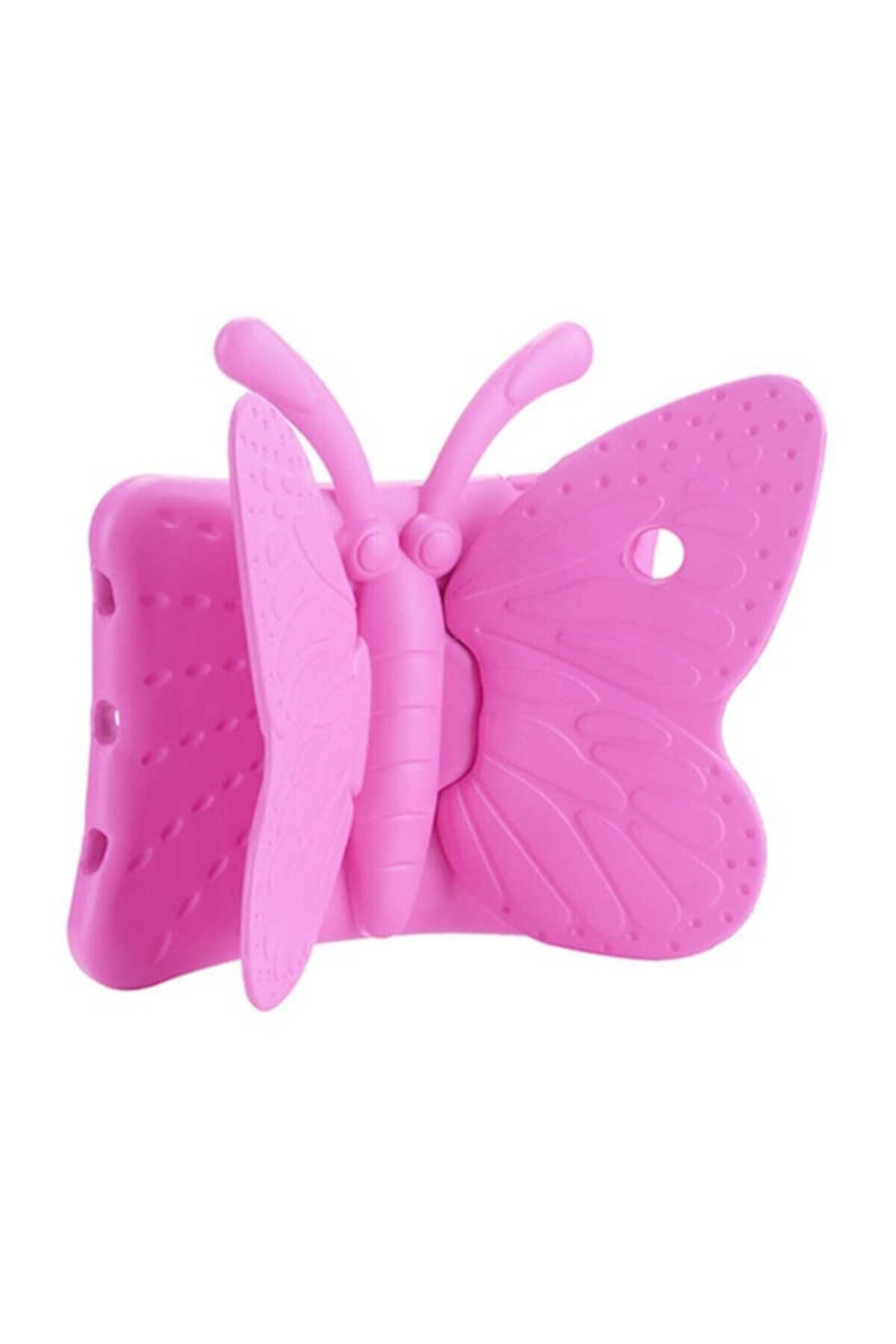 UnDePlus Apple Ipad 7. Nesil 10.2" Kılıf Kelebek Desen Case A2197 A2198 A2200 Pembe