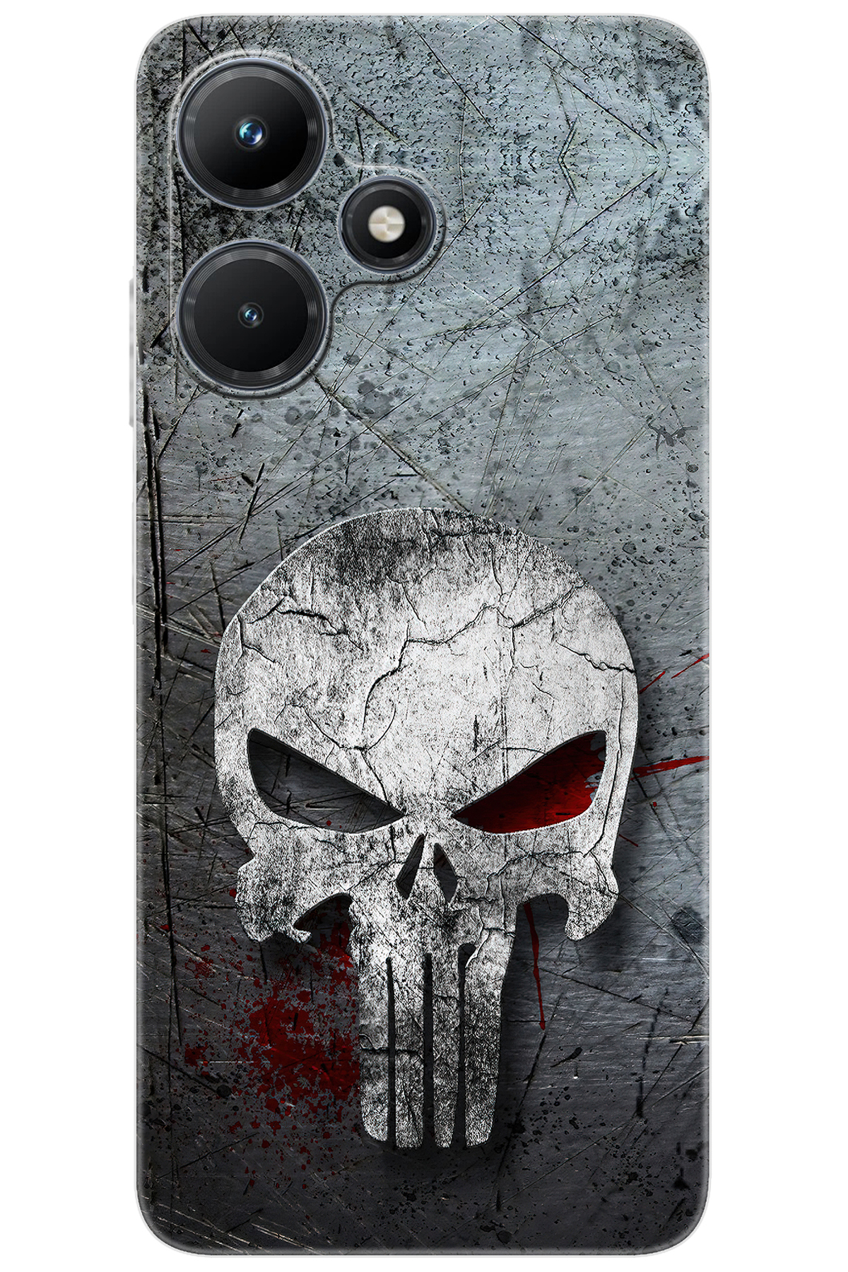 iNfinix Hot 30i (X669/X669C) Compatible Sheath Pattern Printed Silicone Gray Skull NGO:218 CP-5mL2fOY