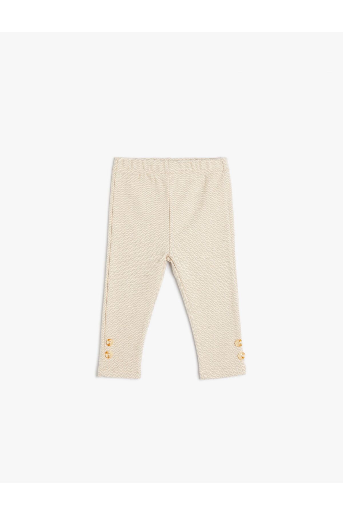 Koton-Tights Button Detailed Soft Textured Elastic Waist 1