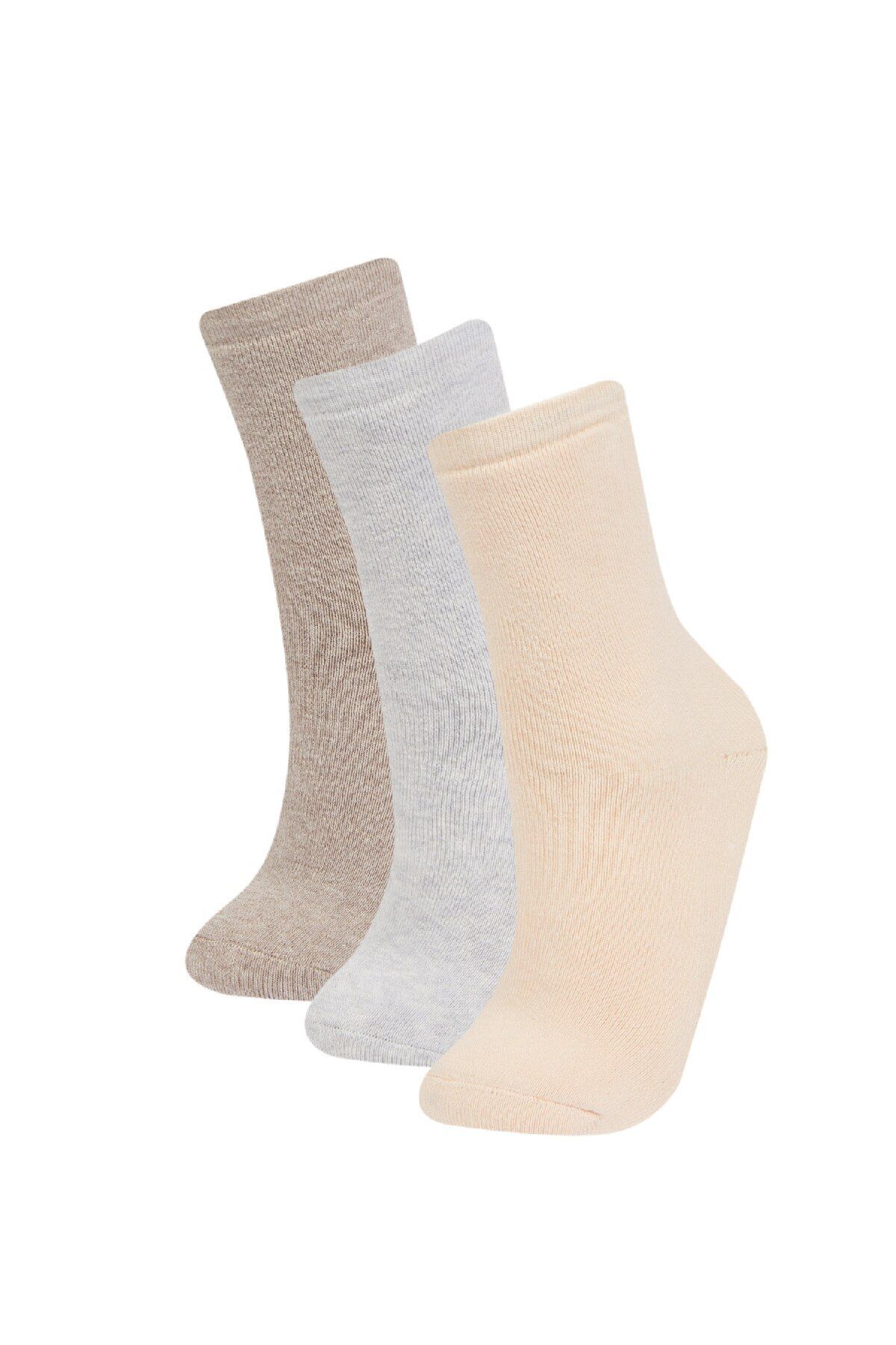 DeFacto-Girl's 3-Piece Cotton Long Socks E3921A8Ns 1