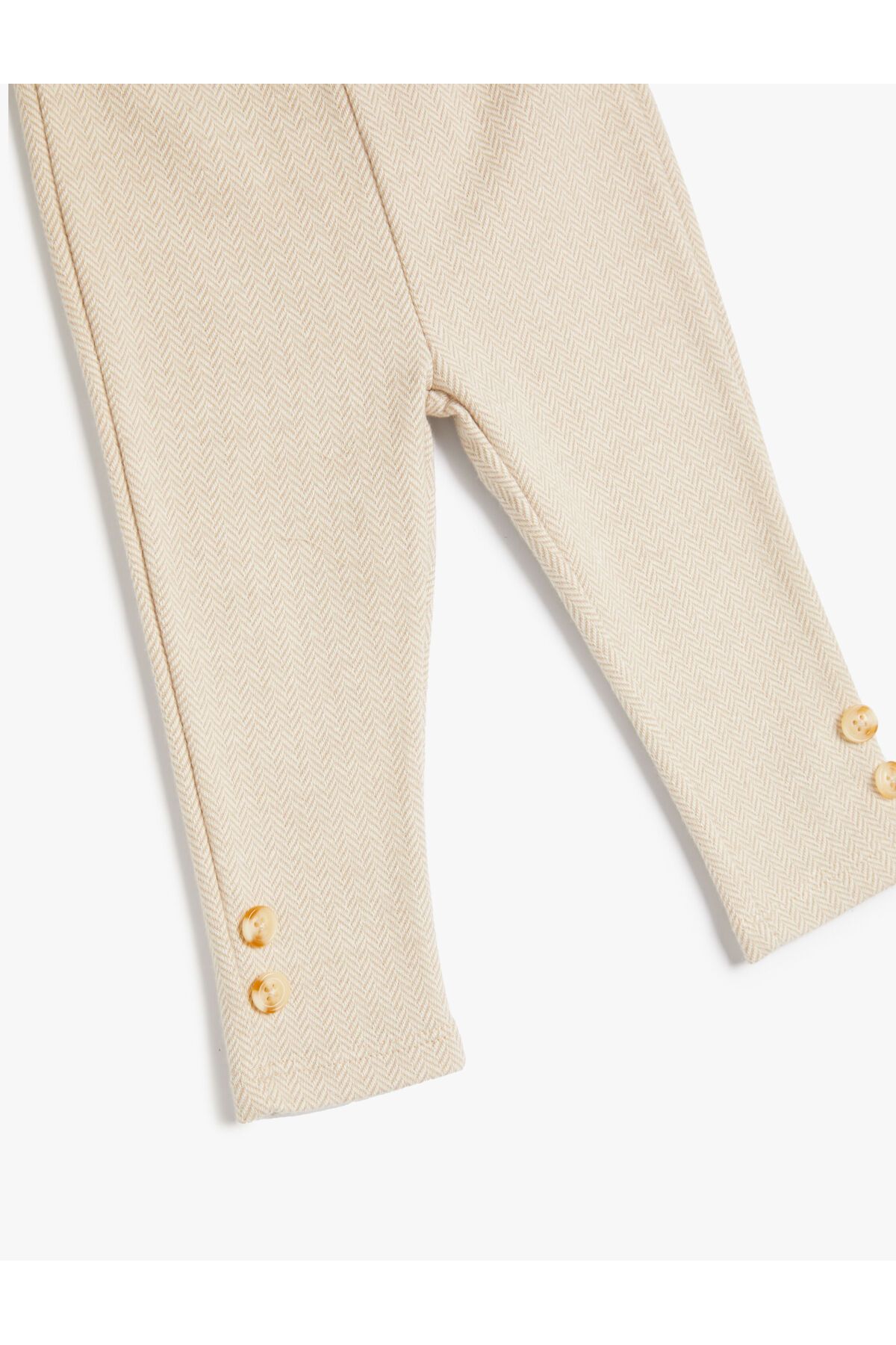Koton-Tights Button Detailed Soft Textured Elastic Waist 3