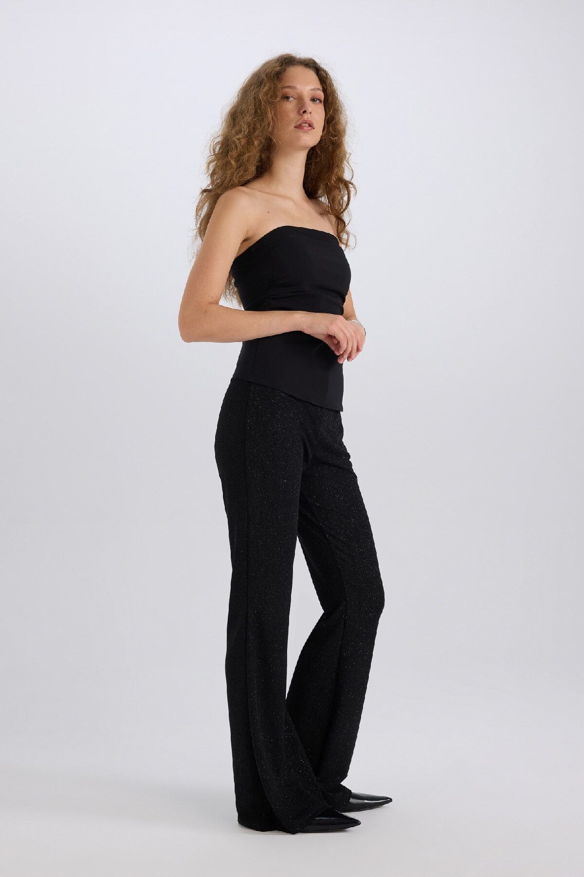 DeFacto-Flare Fit Straight Leg Long Length Wrap Pants E1870Ax24Wn 3