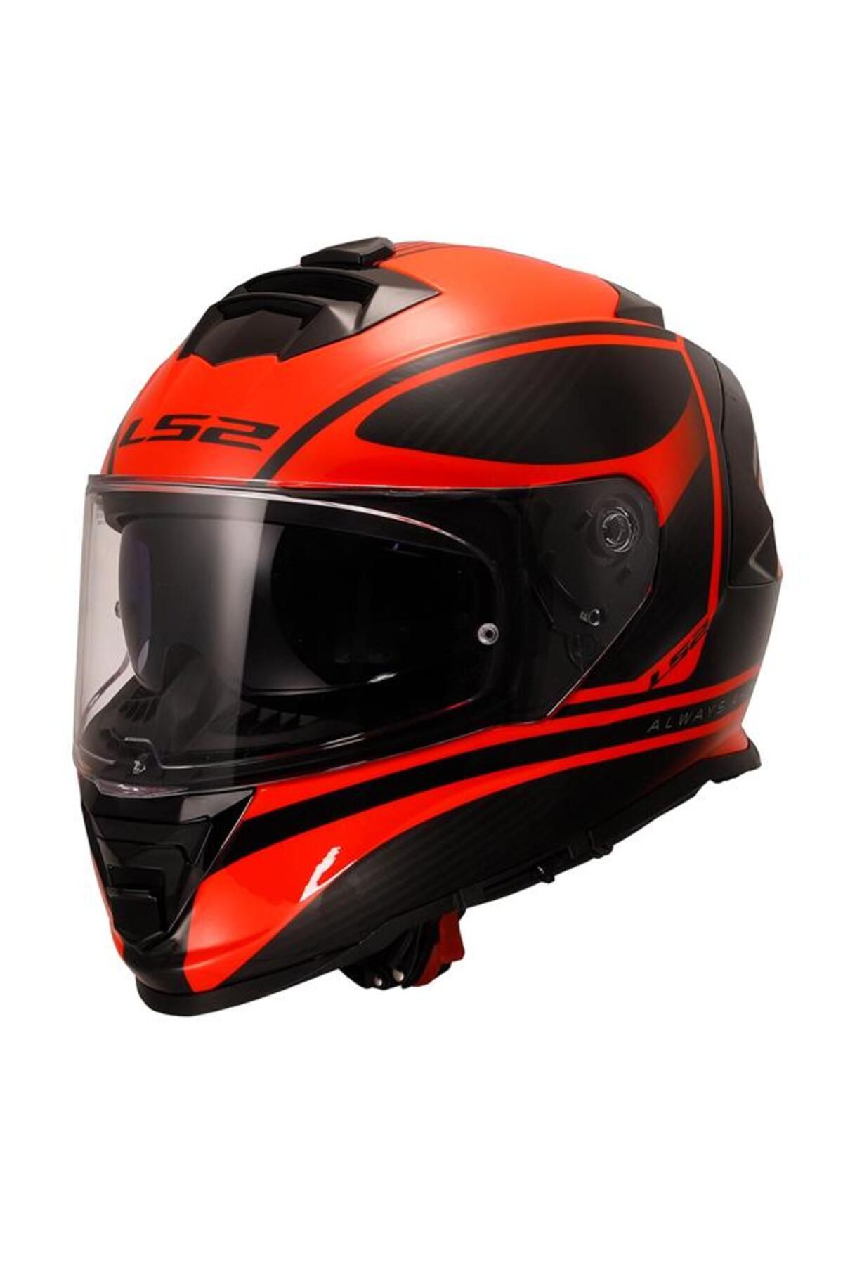 LS2 Storm 2 Kapalı Kask Dodger Mat Siyah Neon Turuncu