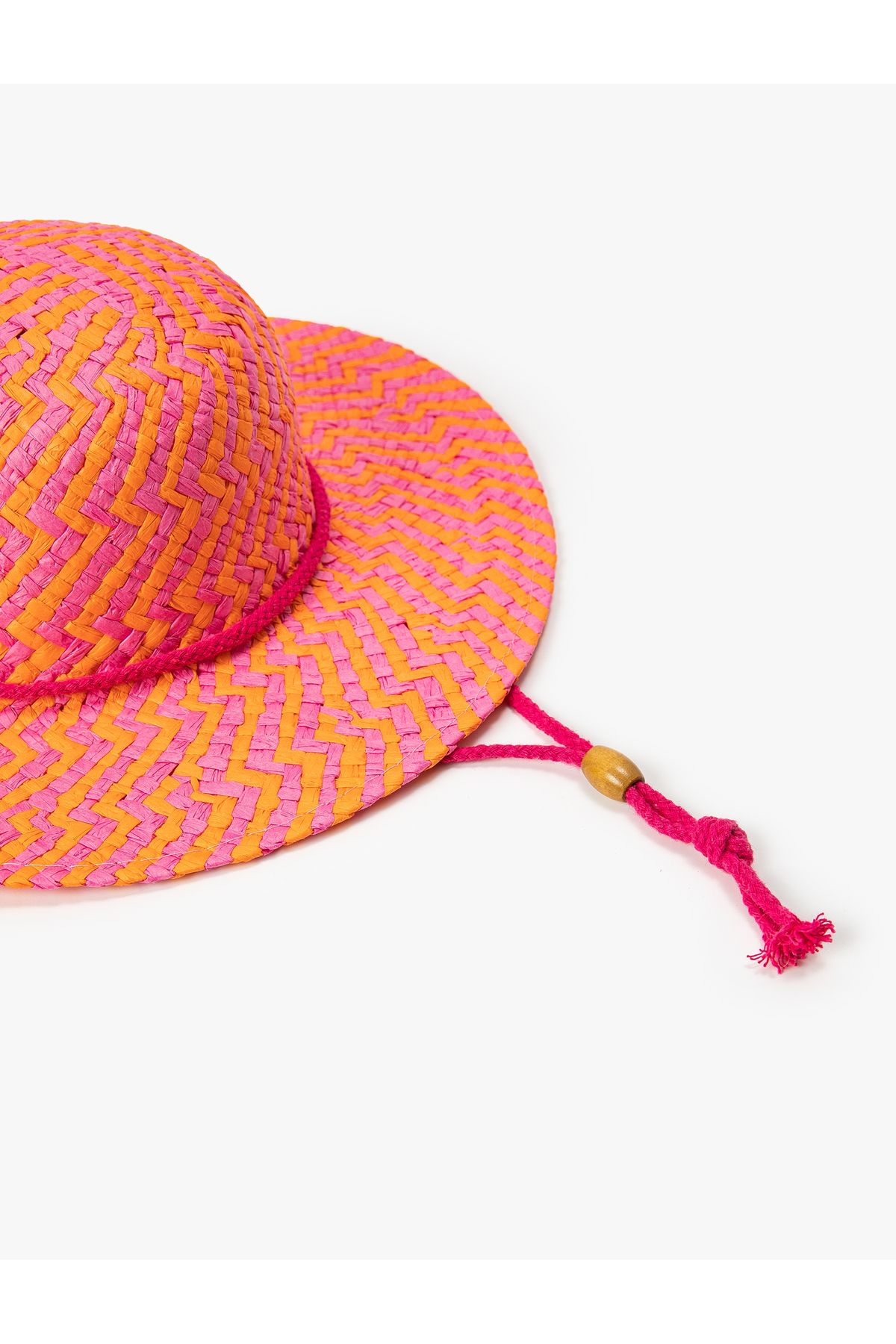 Koton-Multicolored Straw Hat - Textured Design 3