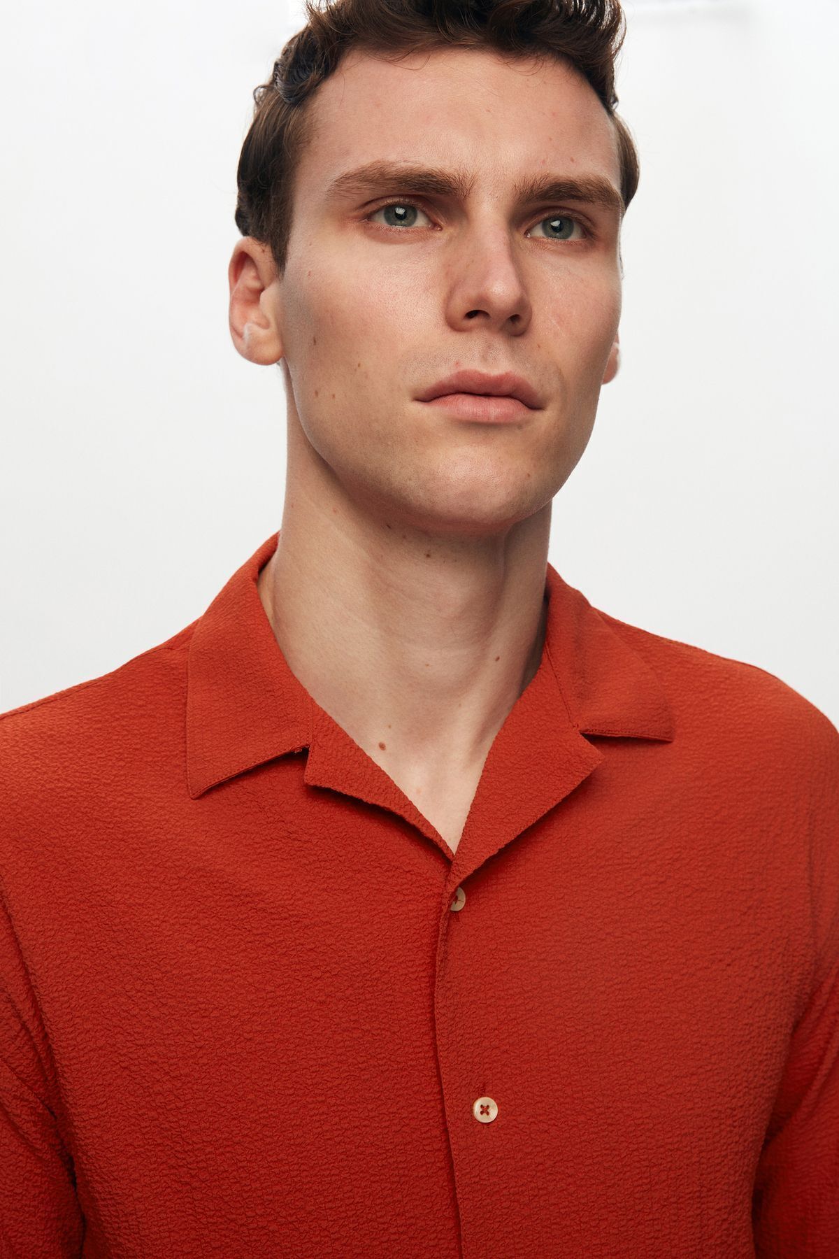 D'S Damat-Red Seersucker - Short Sleeve and Non-Wrinkle Cut Shirt 3