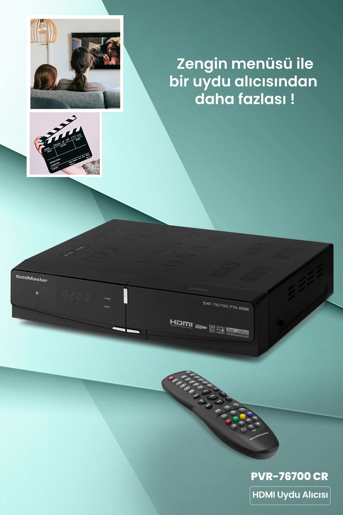 GOLDMASTER Sat-76700 Hdmı Çıkışlı Tüplü Tv Uyumlu Scart Dijital Uydu Alıcısı