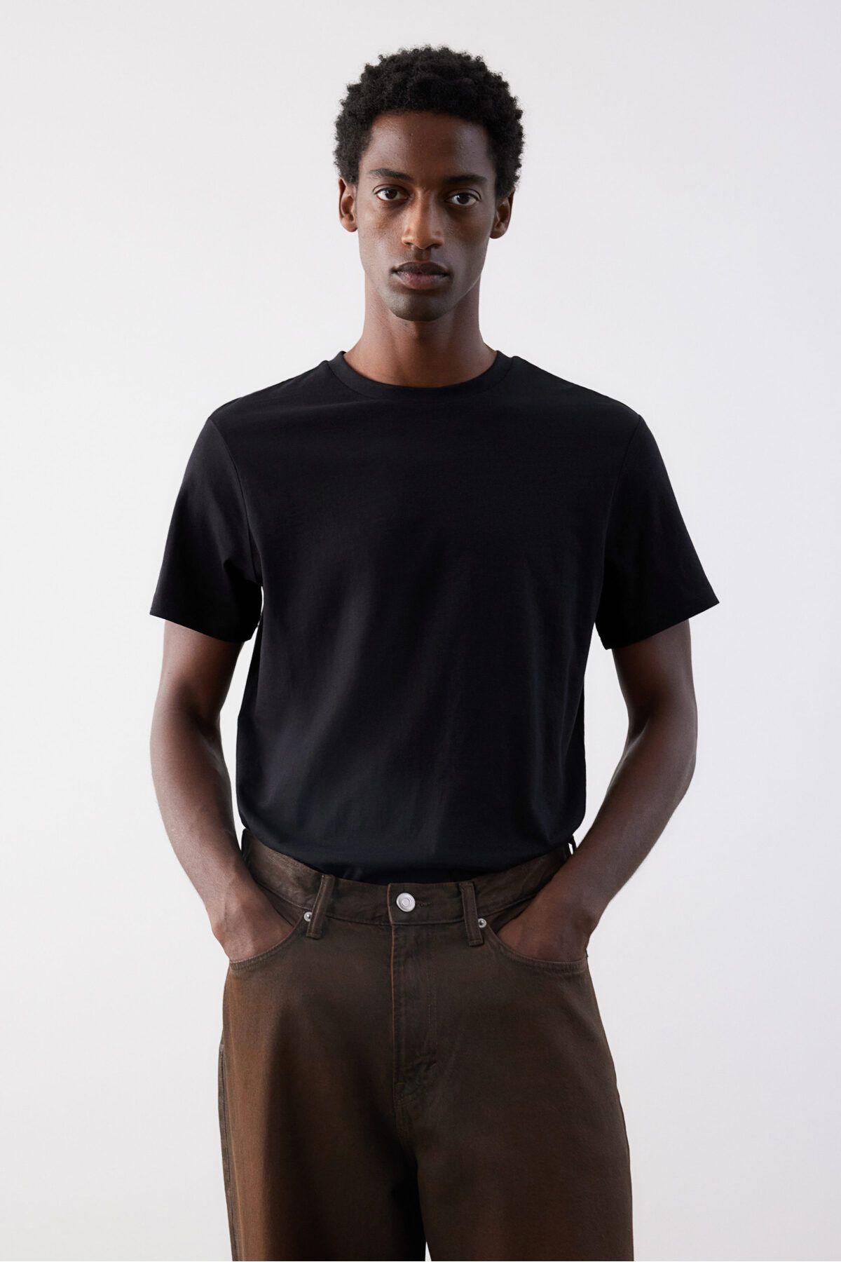 تی شرت مشکی مردانه مناسب T اورجینال H M H&M