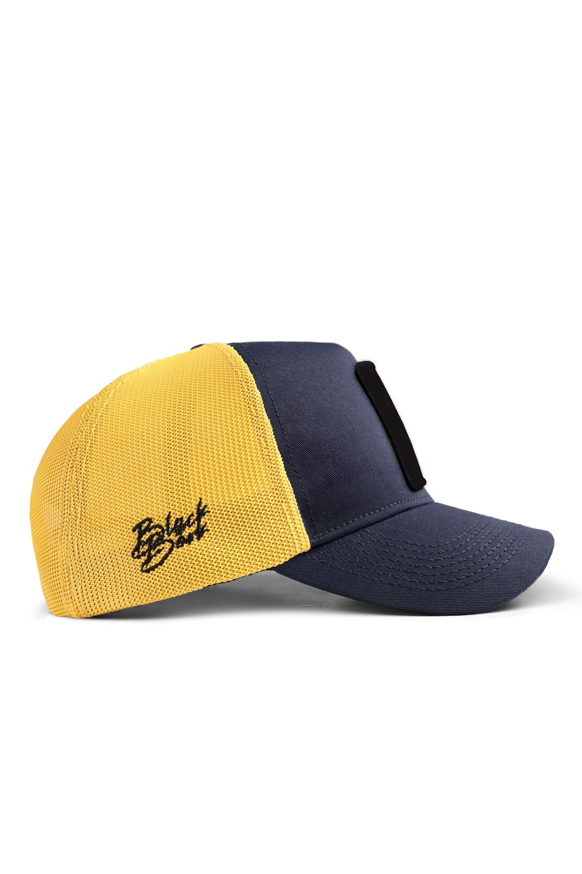 BlackBörk V1 Trucker El Patron - کلاه آبی-زرد نیروی دریایی Unisex (کلاه) با لوگوی 1 کد