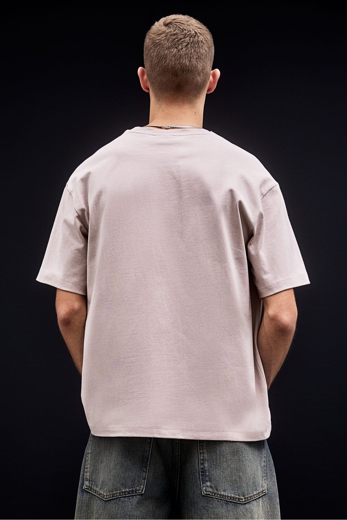 تی شرت صورتی مردانه تناسب اندام T اورجینال H M H&M