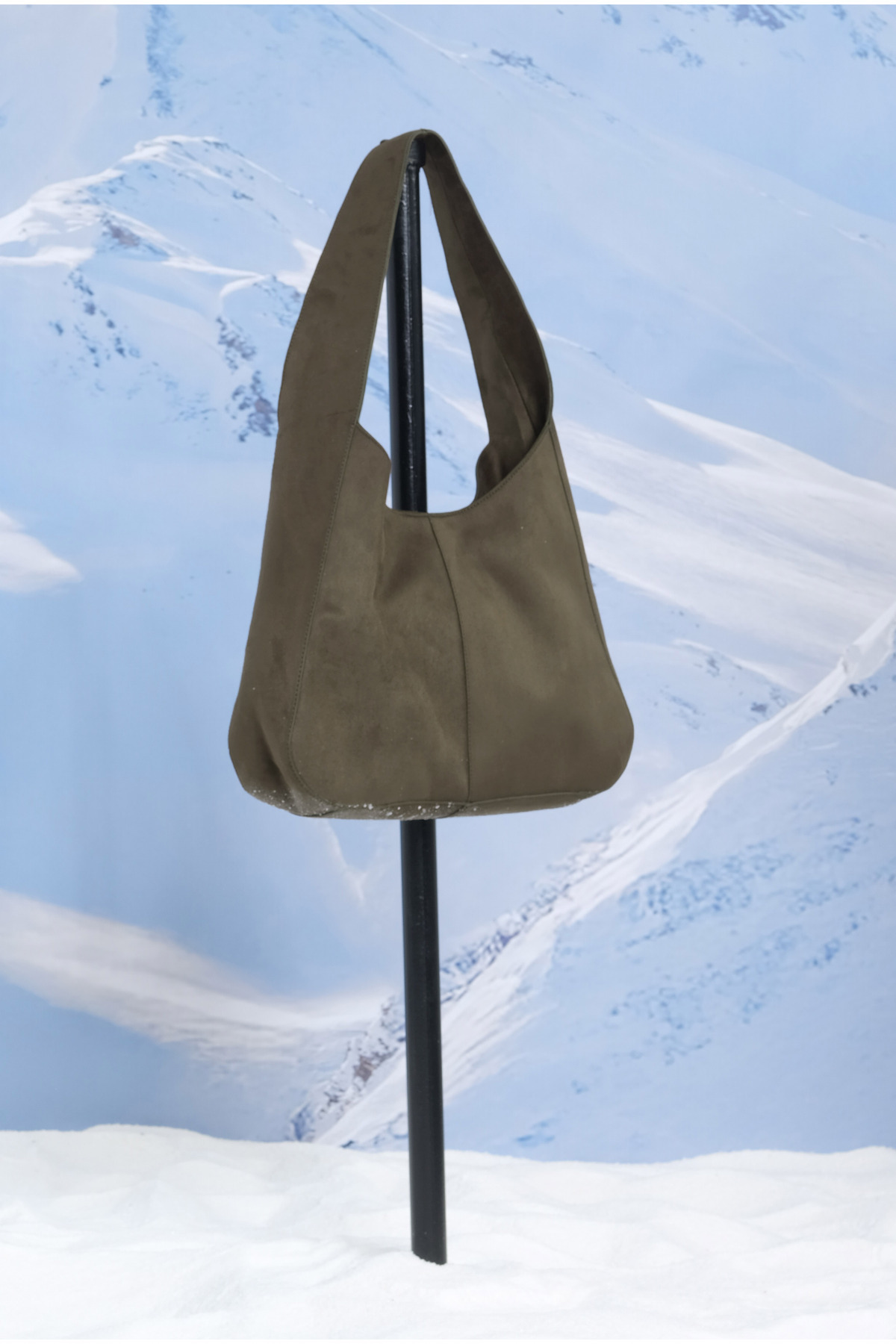 HEQA-Geantă tote din piele intoarsa kaki 3