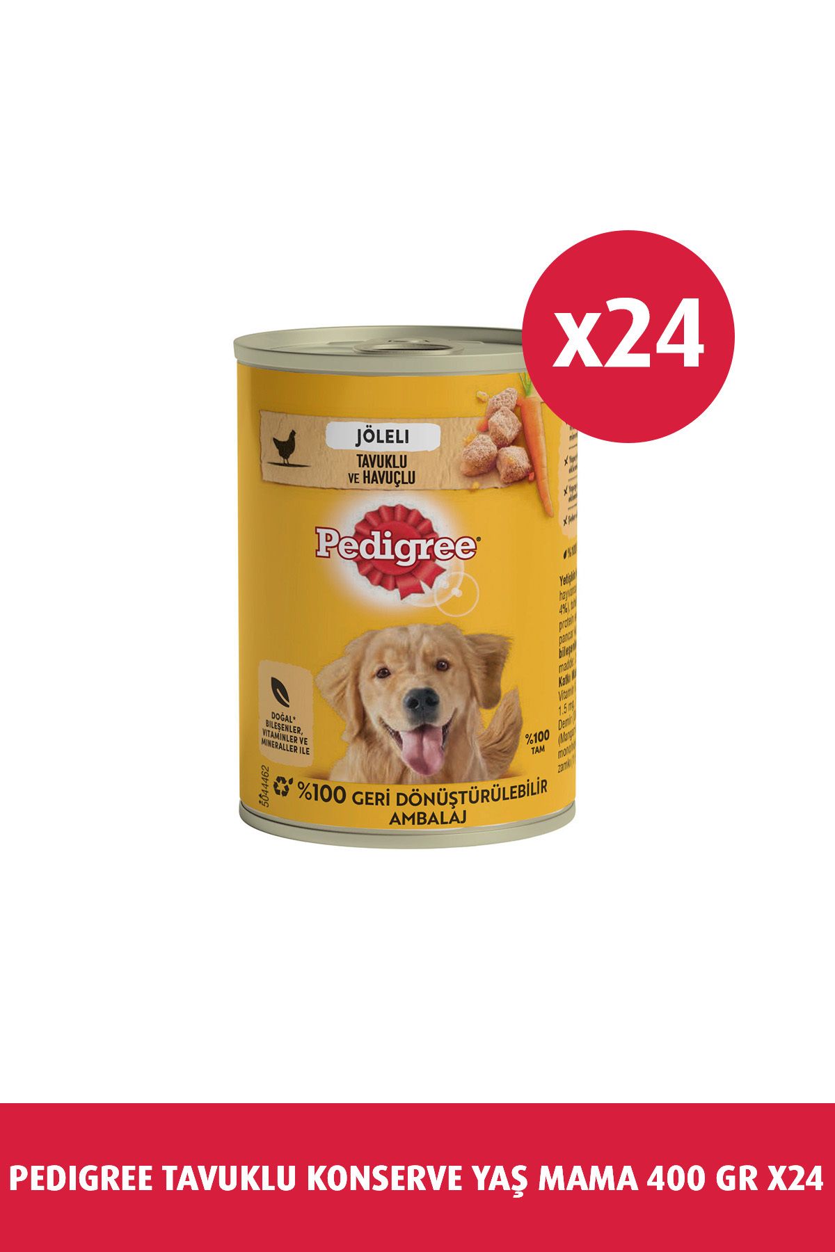 Pedigree Biftekli Konserve Yaş Mama 400 gr 24x