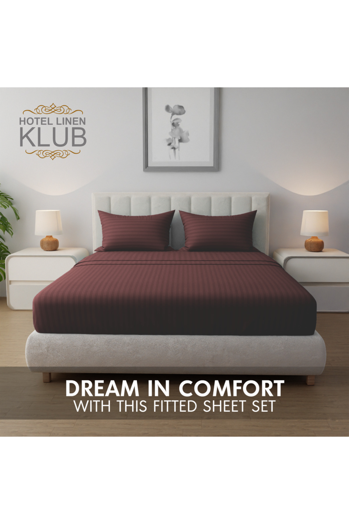 Hotel Linen Klub-Queen-Striped Fitted Sheet Set - Premium and Durable Quality, Deep Pocket for a Perfect Fit 7