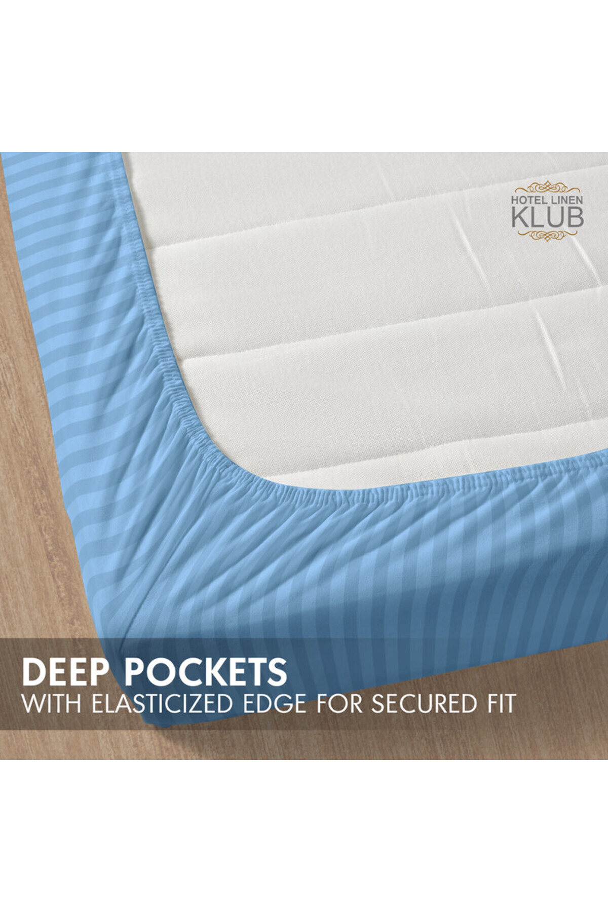 Hotel Linen Klub-Double-Striped Fitted Sheet Set - Premium and Durable Quality, Deep Pocket for a Perfect Fit 6