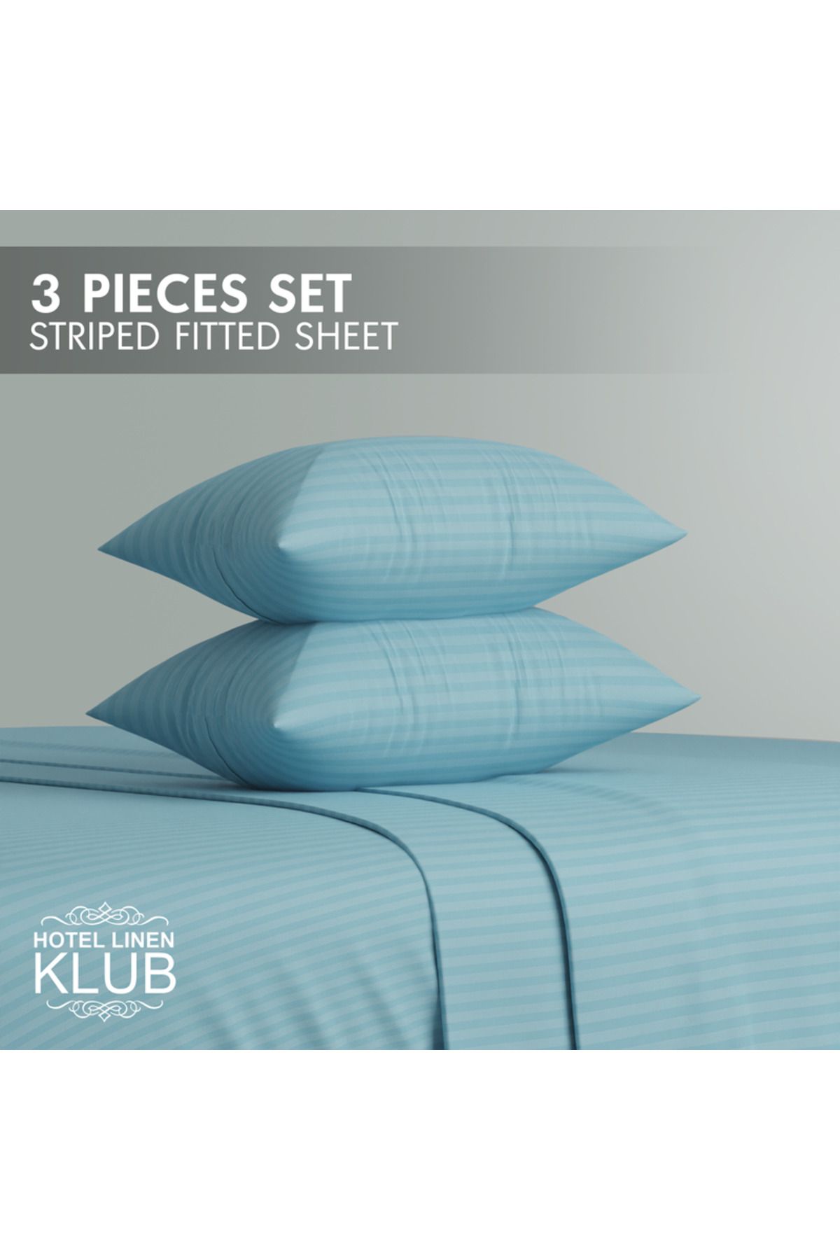 Hotel Linen Klub-Single-Striped Fitted Sheet Set - Premium and Durable Quality, Deep Pocket for a Perfect Fit 2