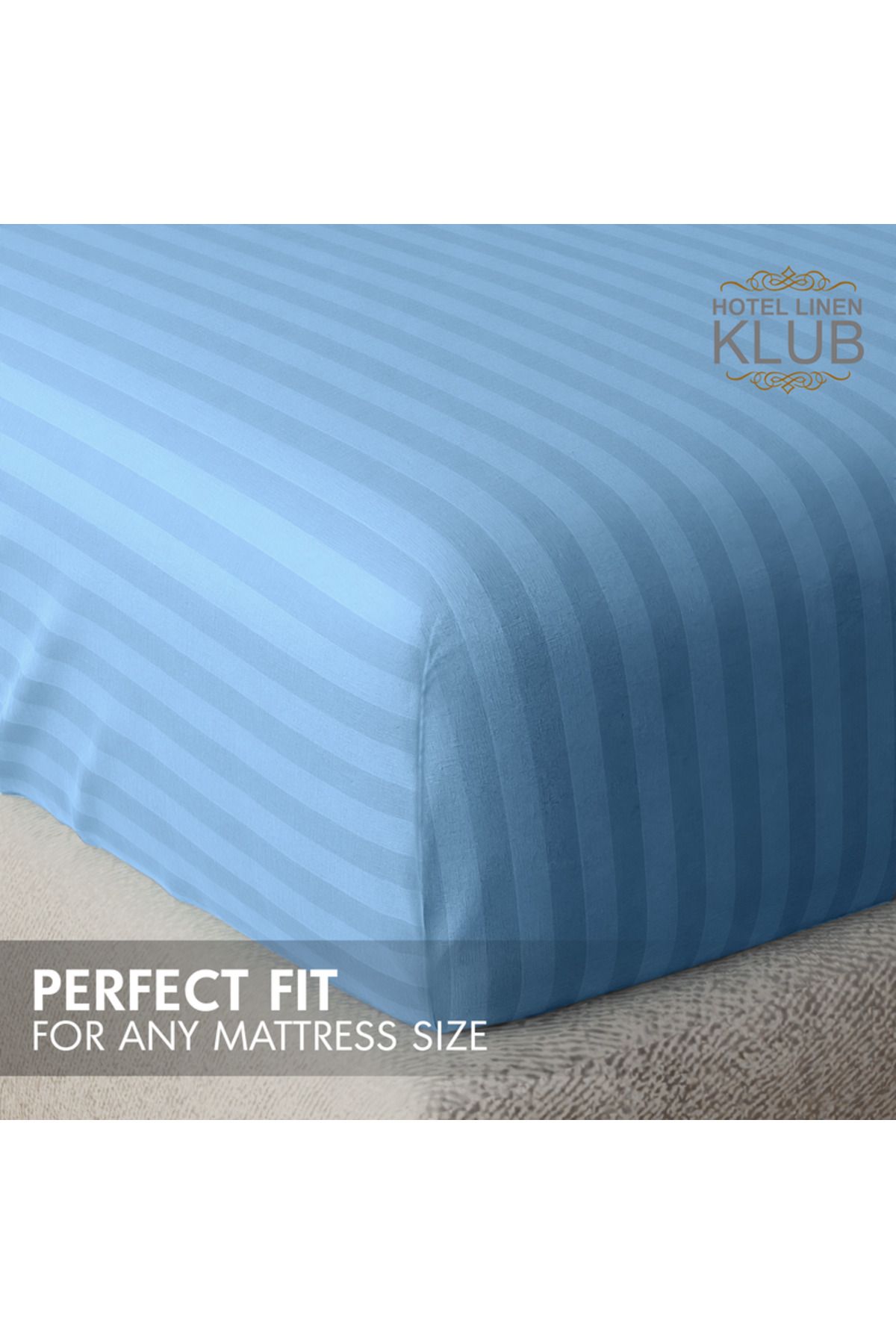Hotel Linen Klub-Double-Striped Fitted Sheet Set - Premium and Durable Quality, Deep Pocket for a Perfect Fit 5