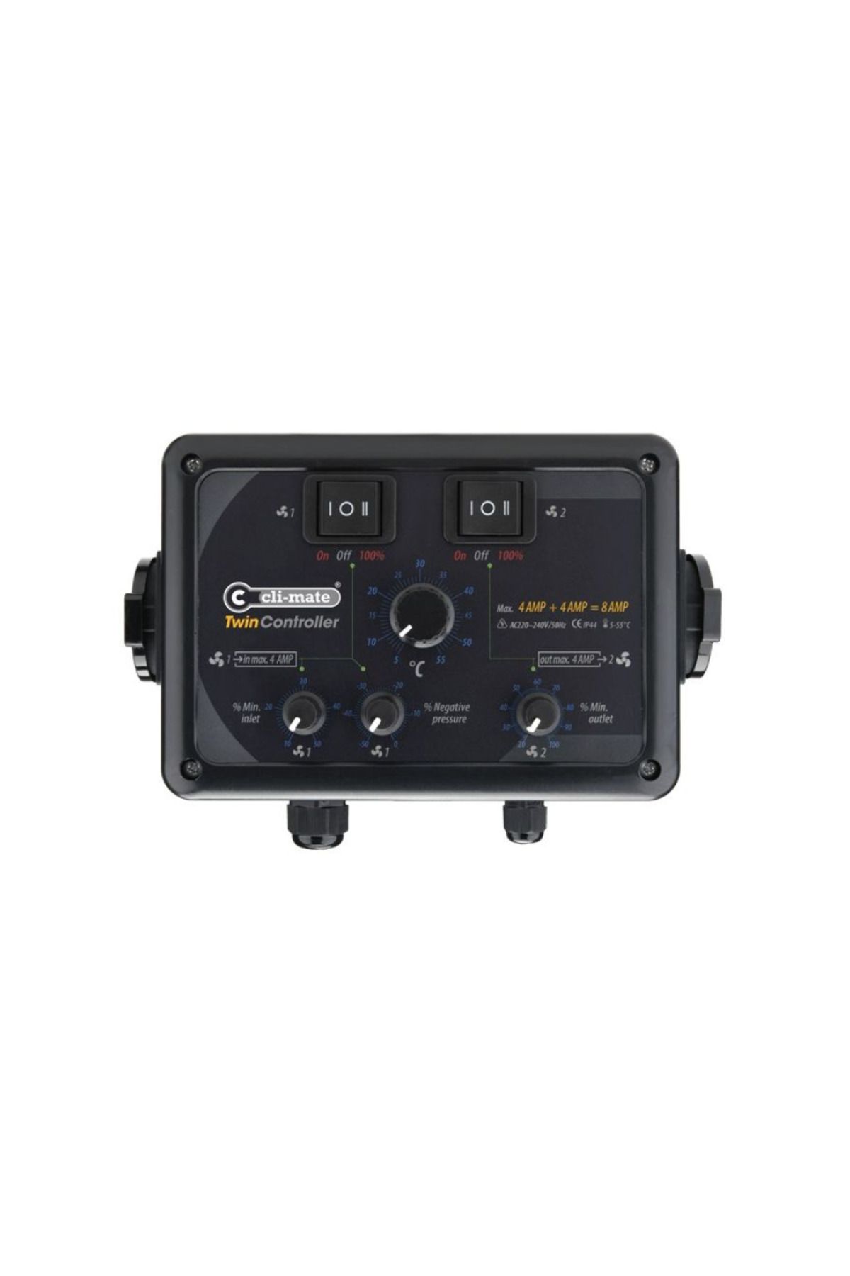 CliMate Cli-mate Twin Controller Isı/Fan Kontrol Cihazı 8A (4+4)