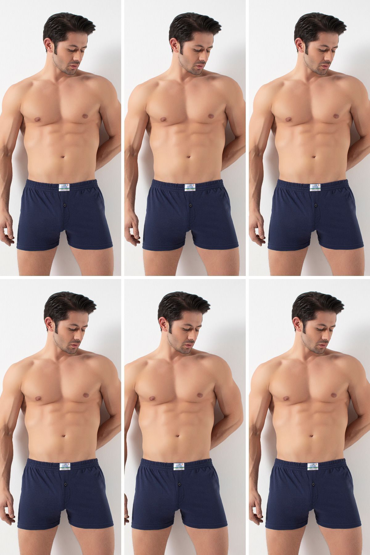 DONEX-Men's Curling Waist Cotton Boxers - Pack of 6 2302 2