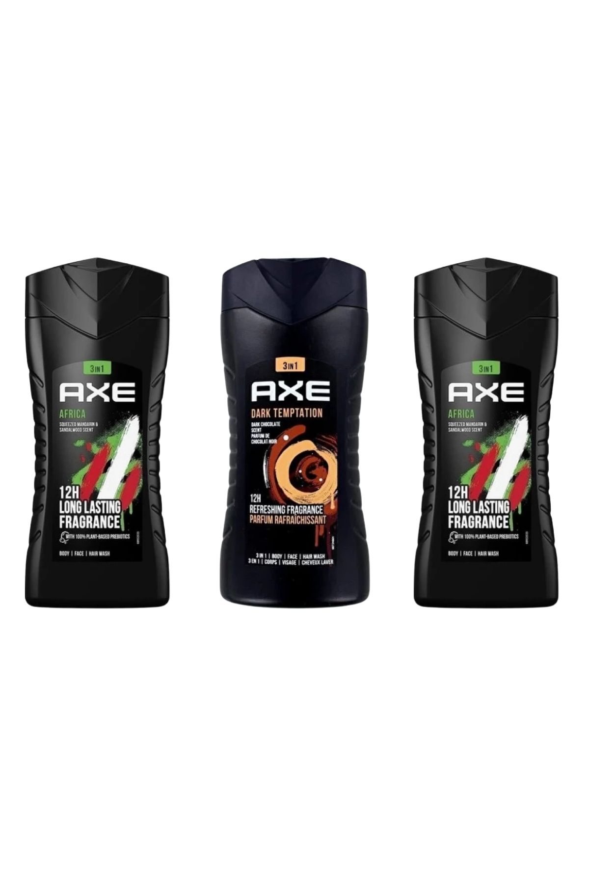 Axe Dark Temptation Duş Jeli & Africa 3in1 Erkek Duş Jeli 250ML 3lü Set