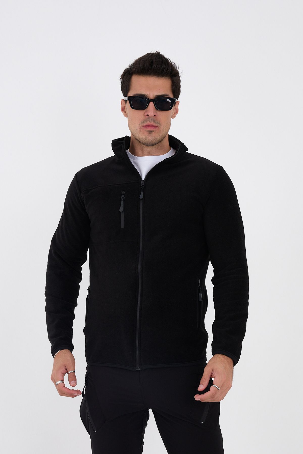 Camp Scoutland Hanorac Tactic Negru Din Lână Pentru Bărbați Camp245 Outdoor Masculin - S