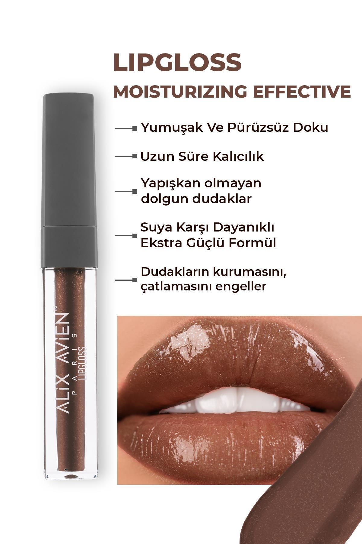 Alix Avien Nemlendirici Etki Yapışkanlık Hissi Bırakmayan Dudak Parlatıcı - Lipgloss 11 Chocolate Kiss-1