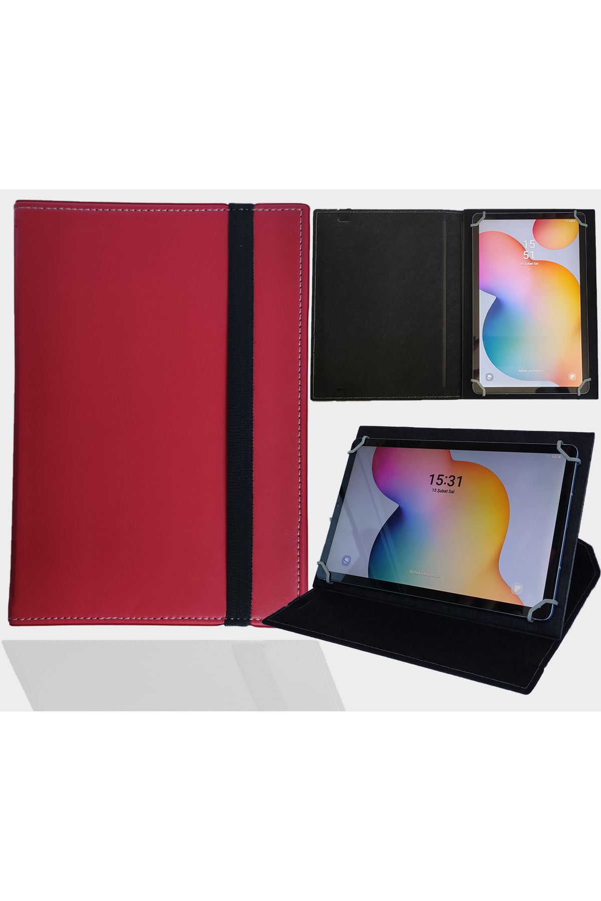ZDN Case Amazon Kindle Fire HD 8" Tablet Uyumlu Standlı Üniversal Kapaklı Tablet Kılıfı